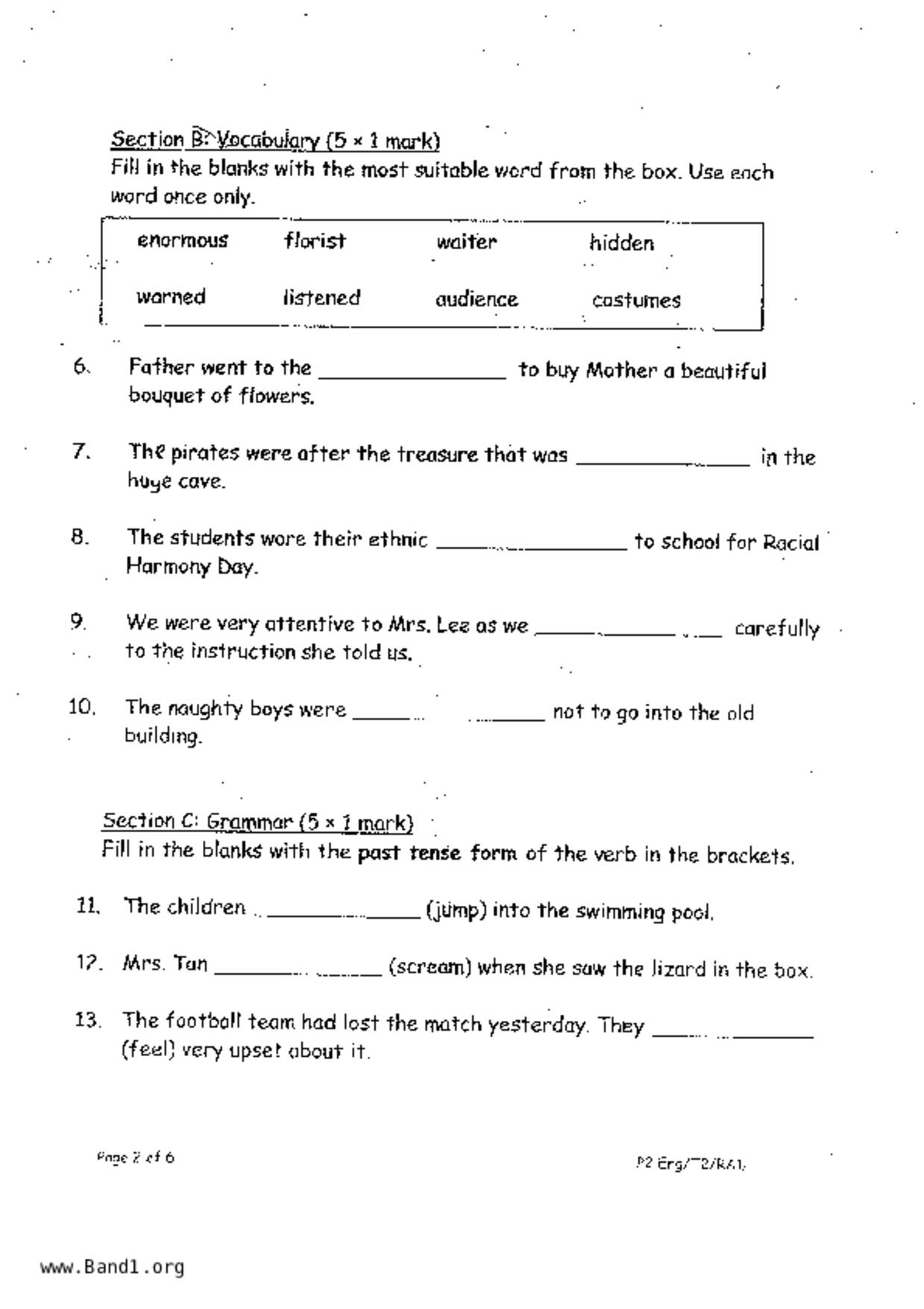 P2English試卷