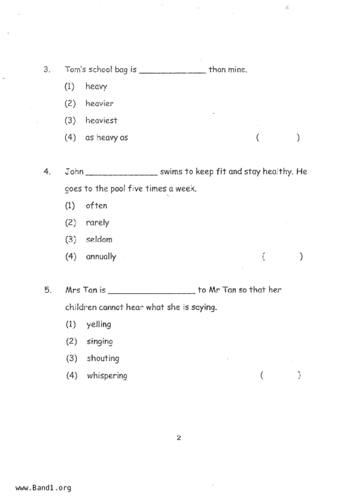 P2English試卷