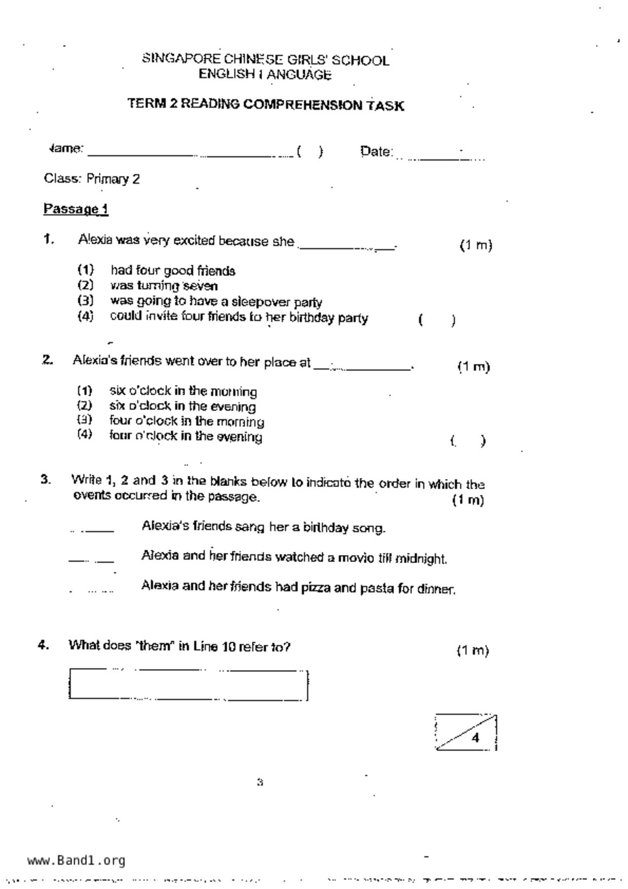 P2English試卷