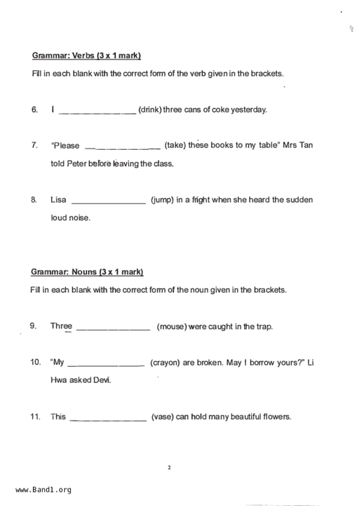 P2English試卷