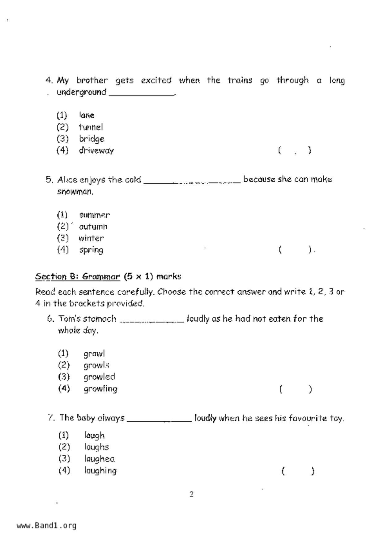 P2English試卷