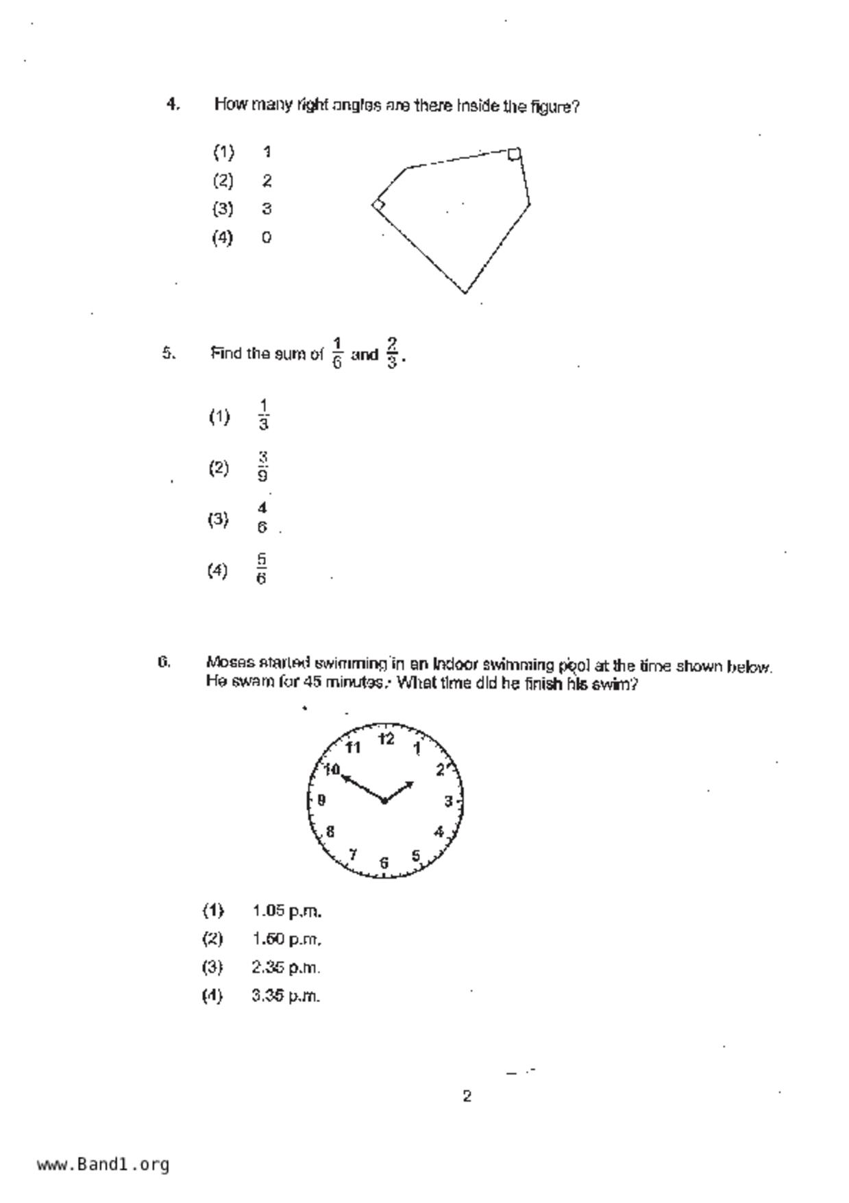 P3Maths試卷