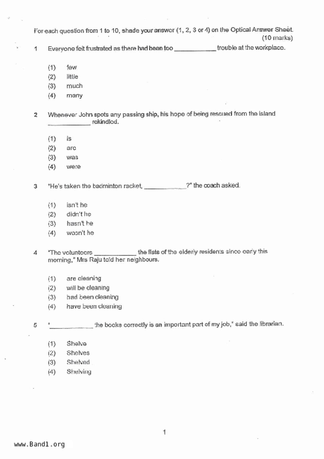 P5English試卷