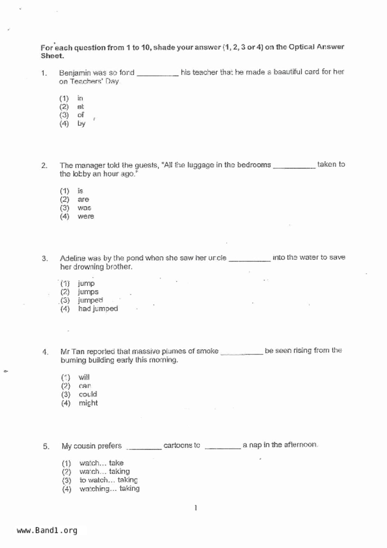 P5English試卷