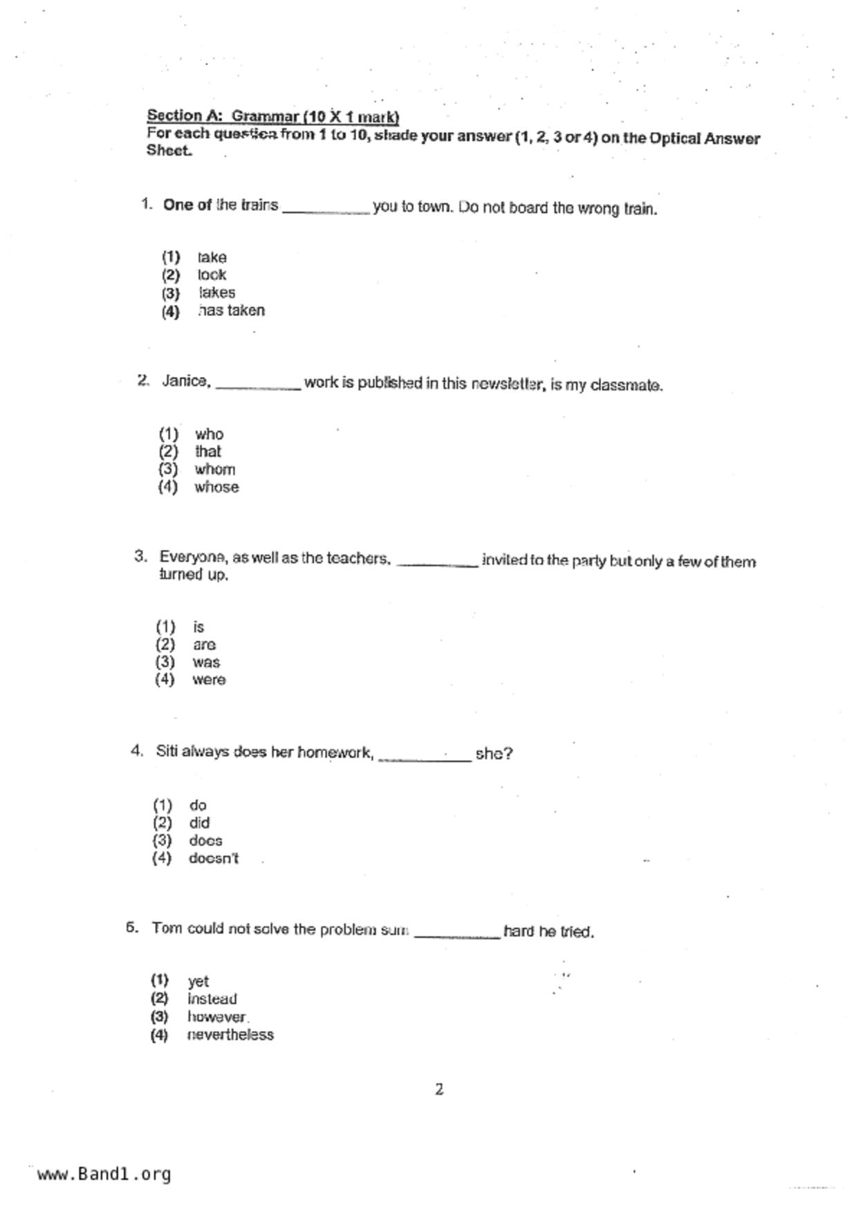 P5English試卷