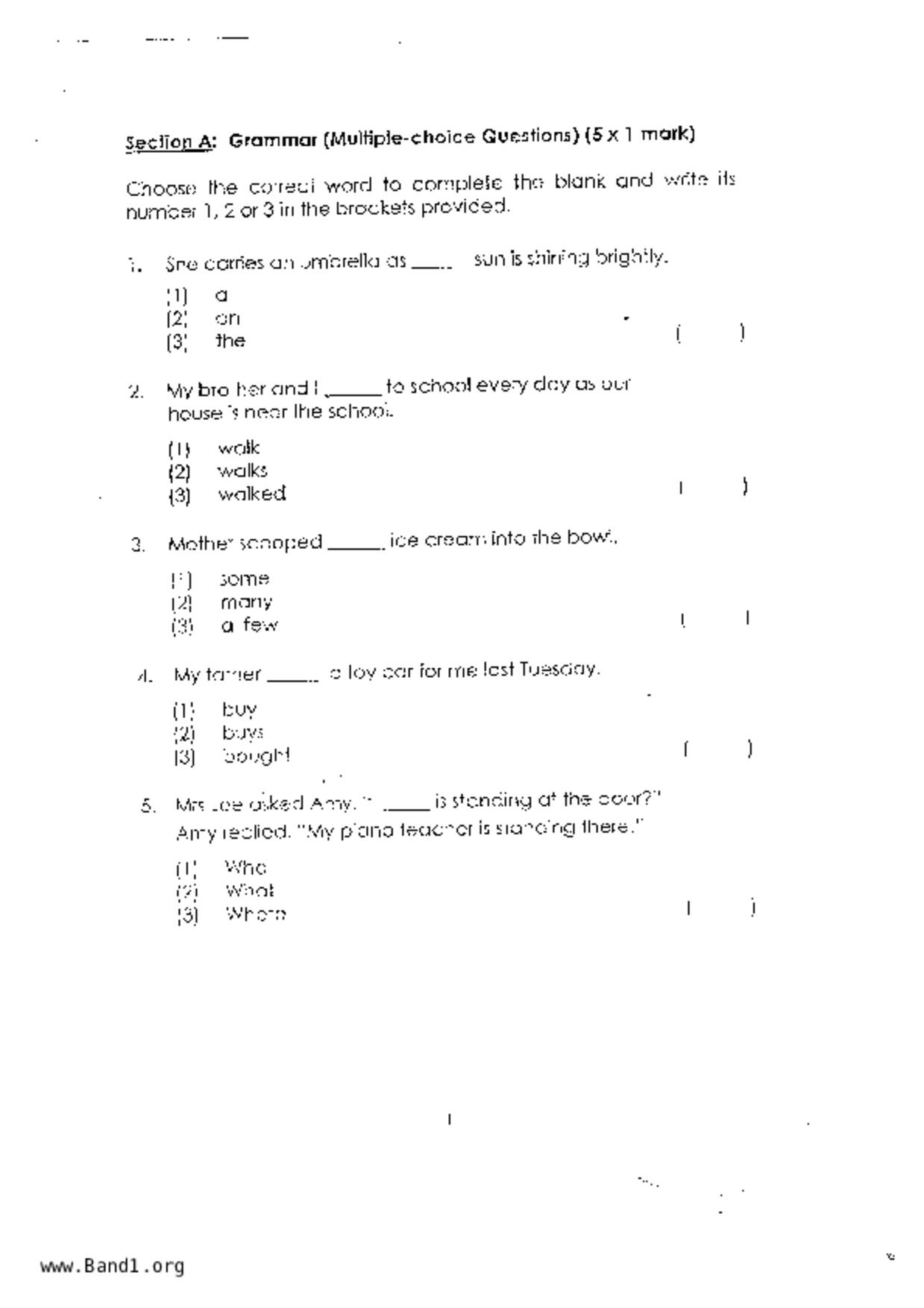 P1English試卷