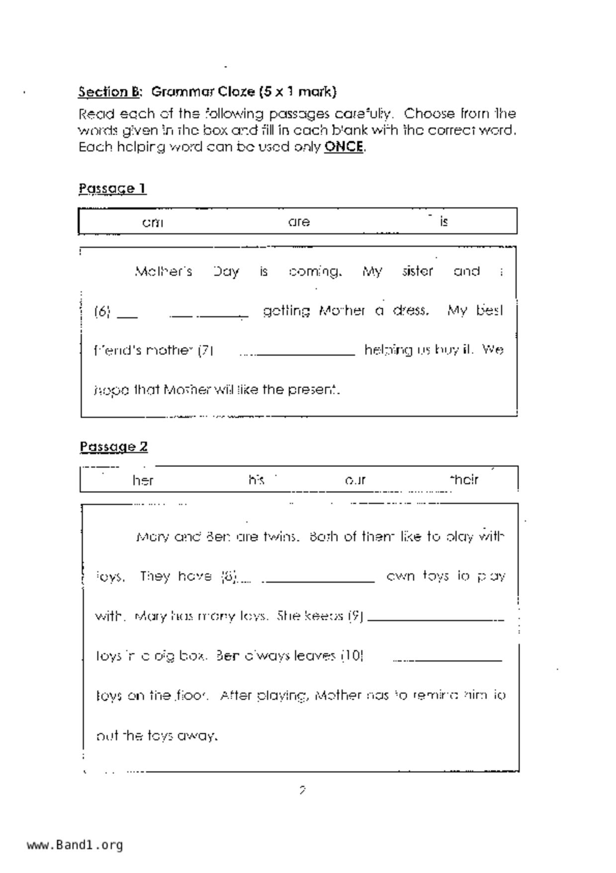 P1English試卷