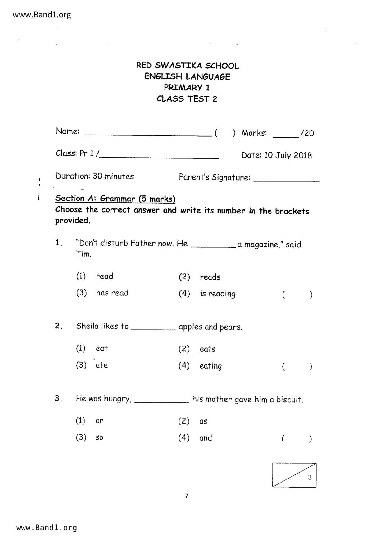 P1English試卷