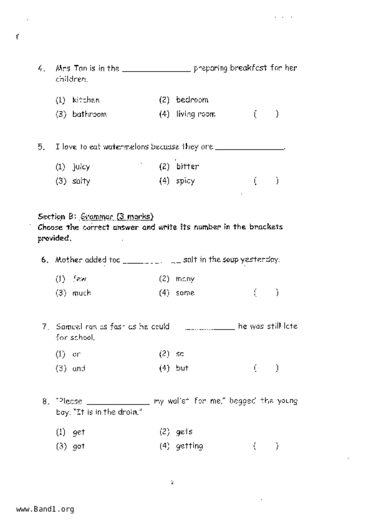 P1English試卷
