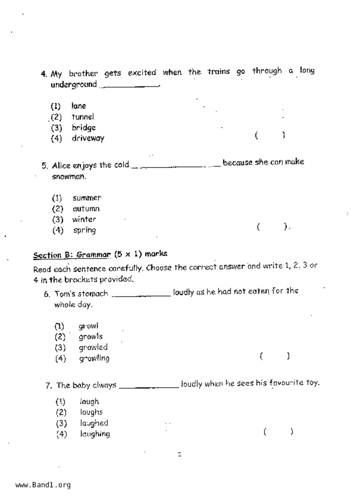 P2English試卷