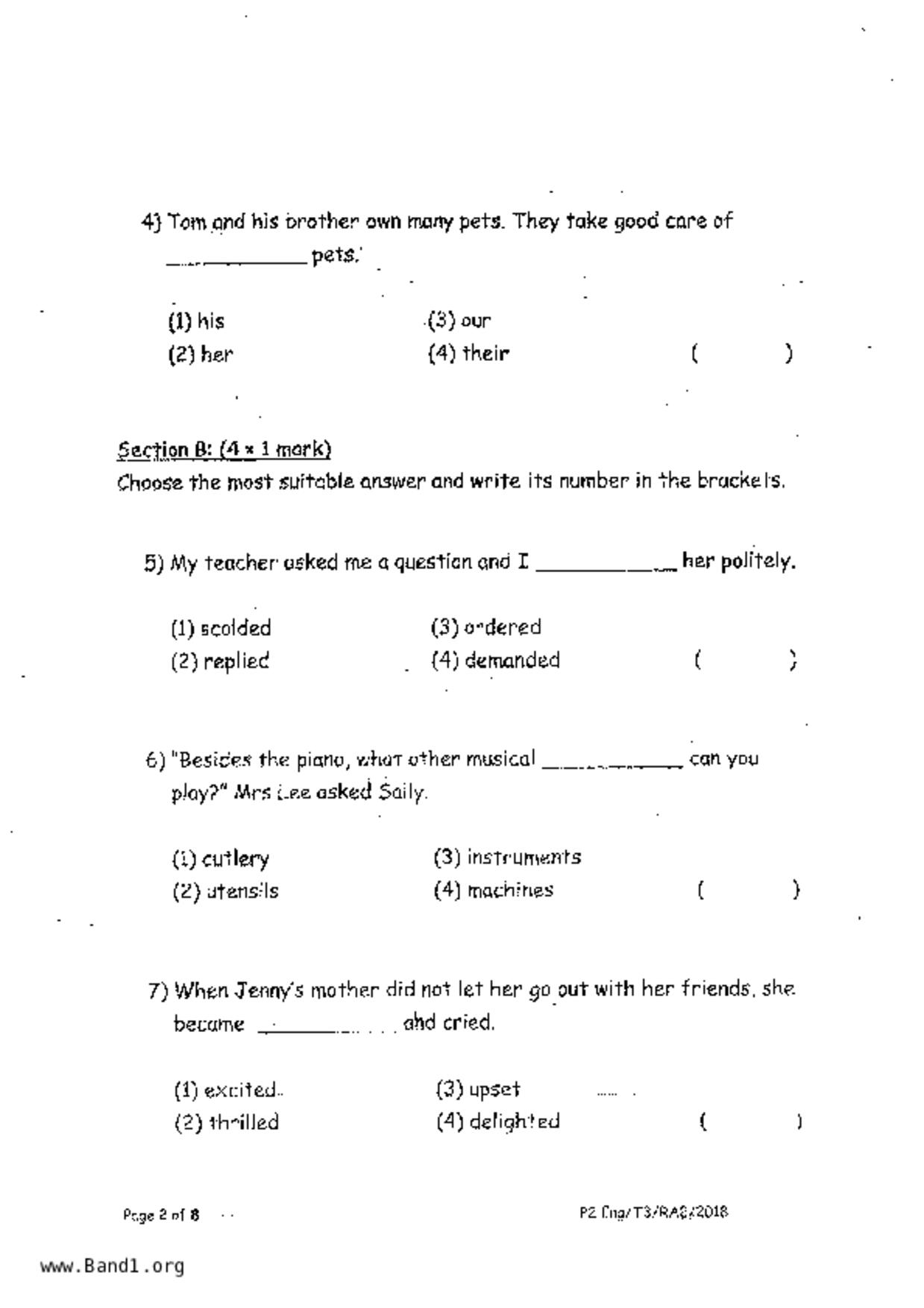 P2English試卷