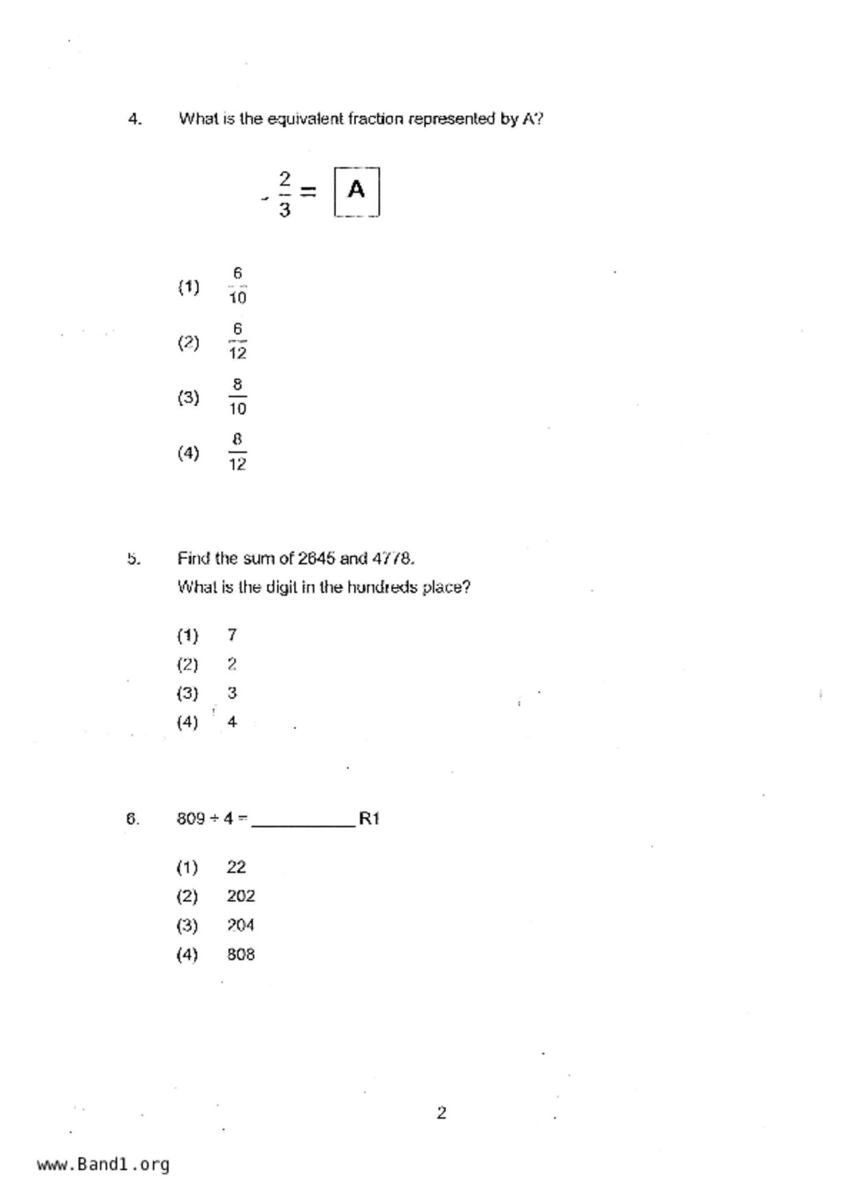 P3Maths試卷