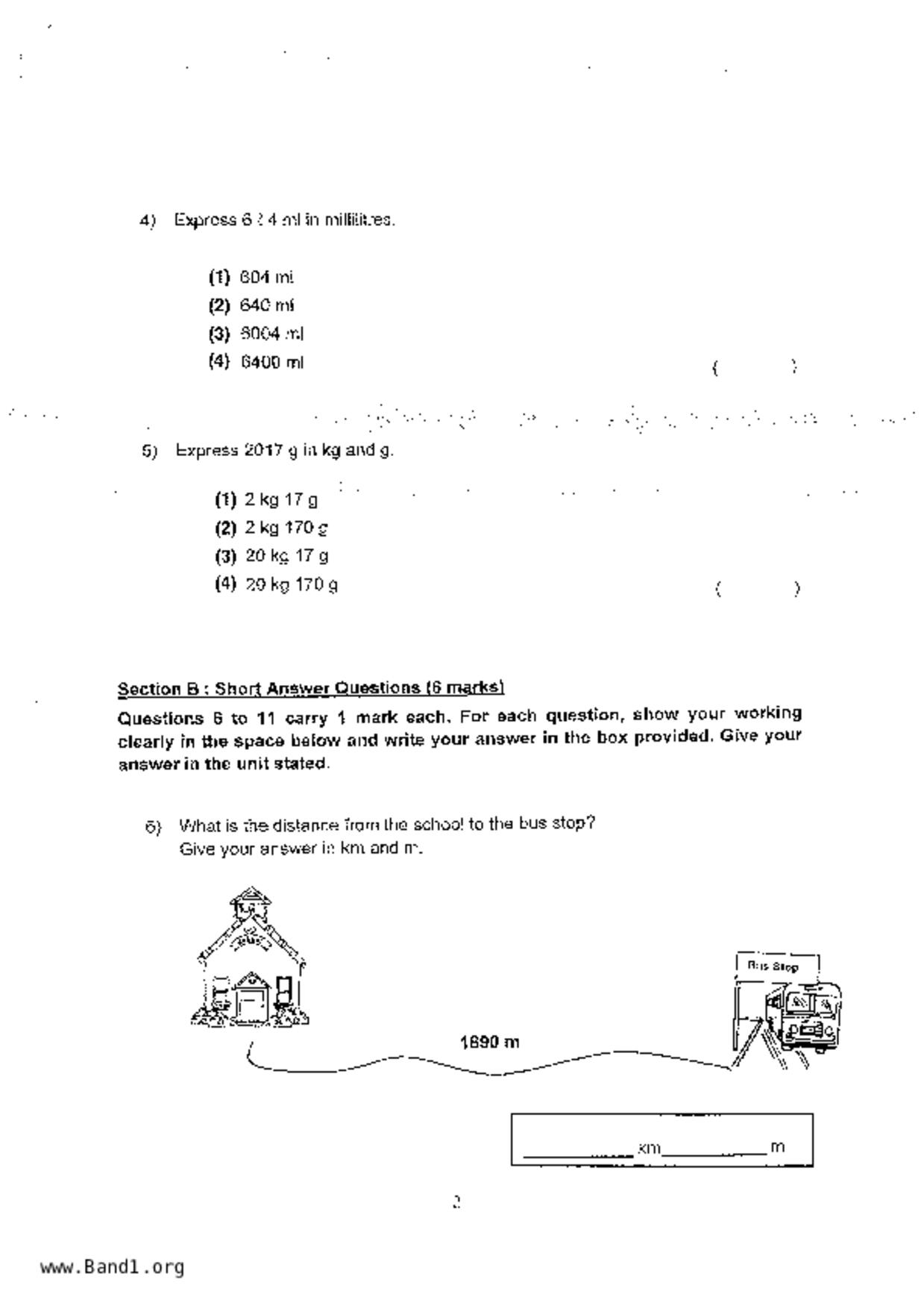 P3Maths試卷