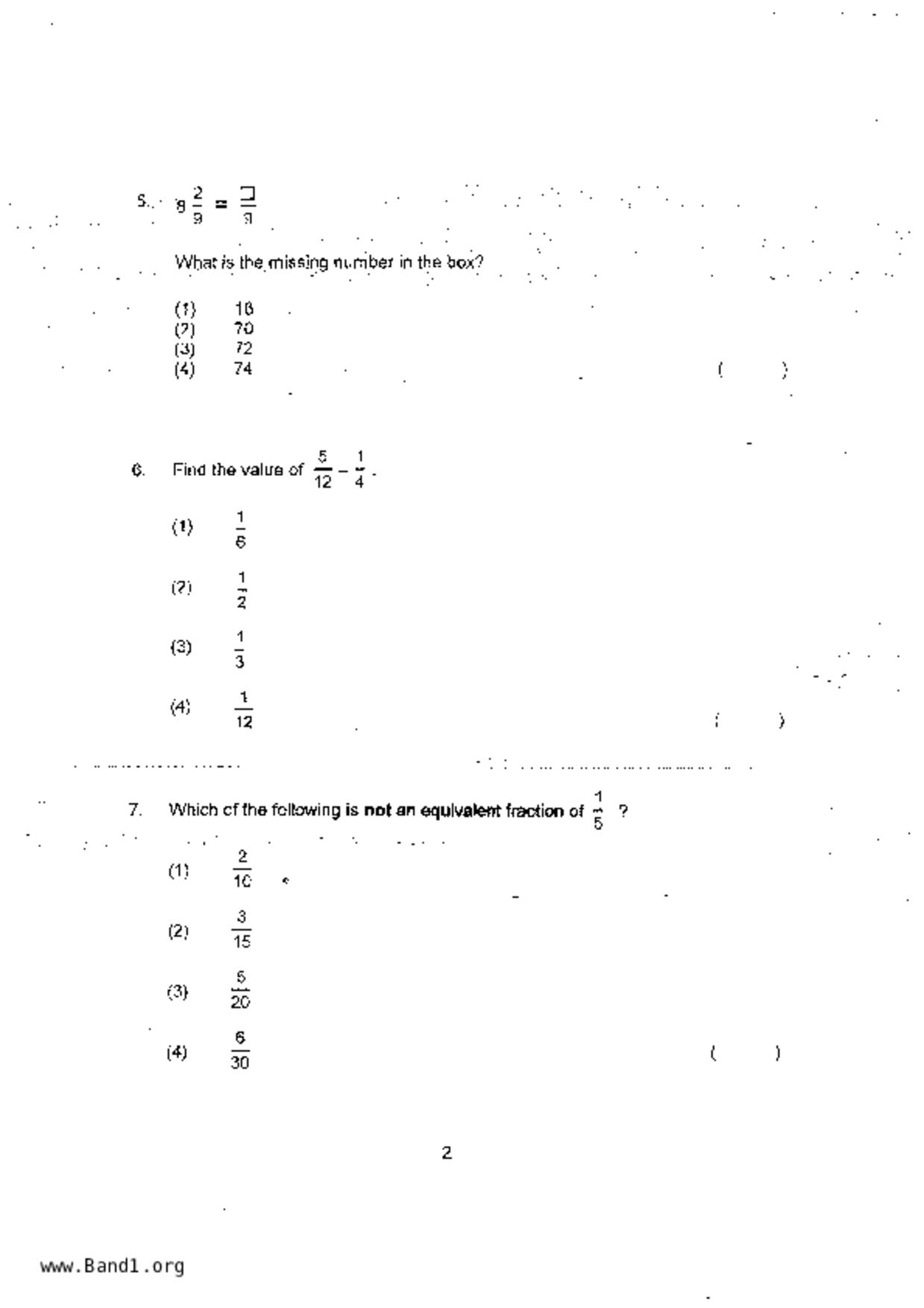 P4Maths試卷