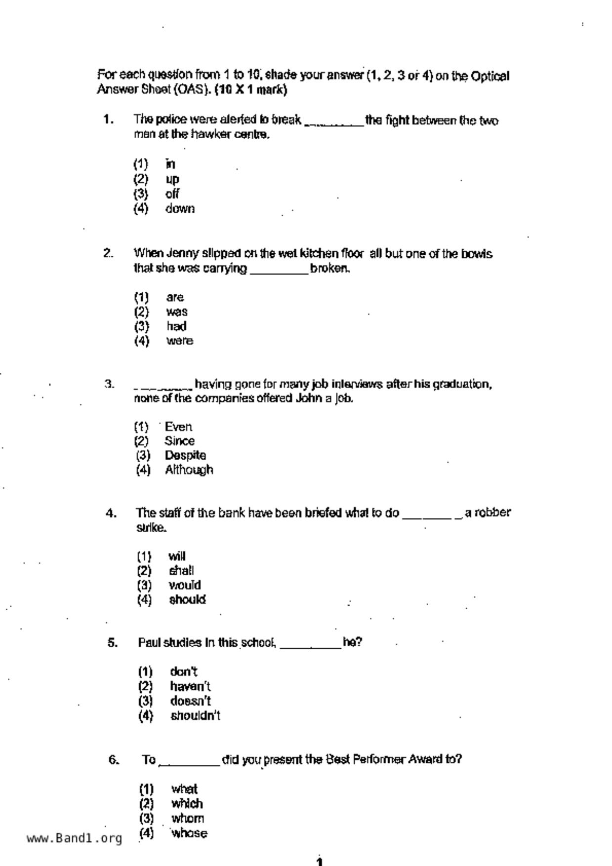 P6English試卷