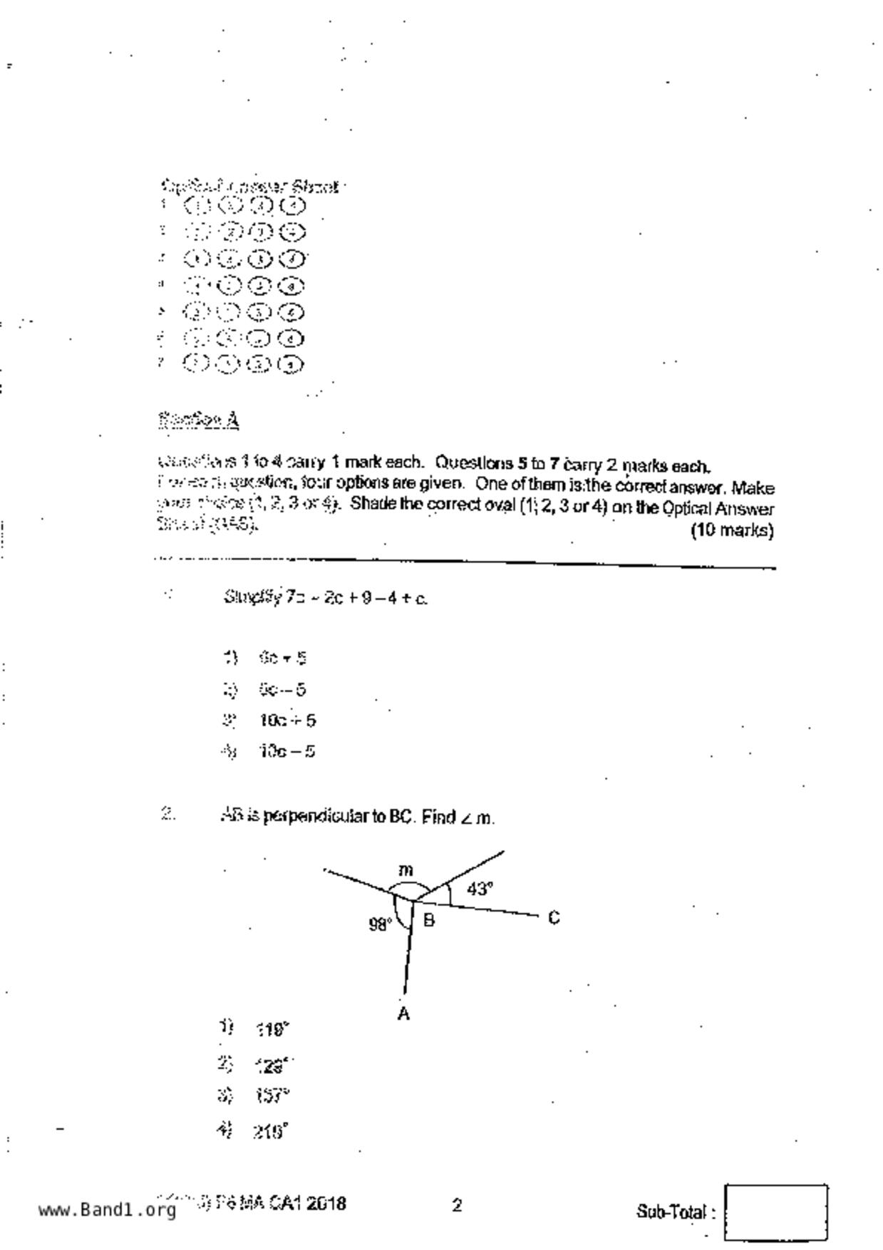 P6Maths試卷