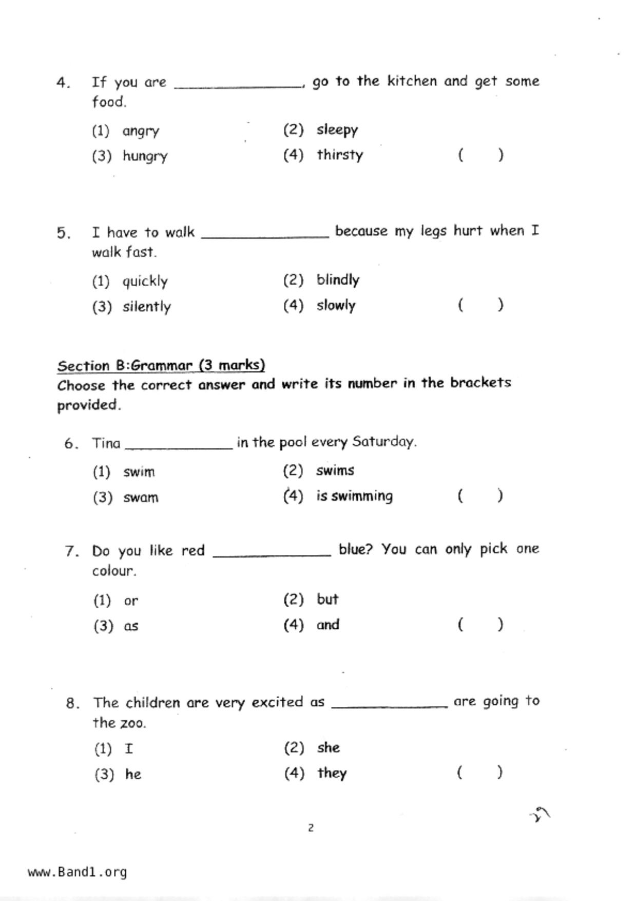 P1English試卷