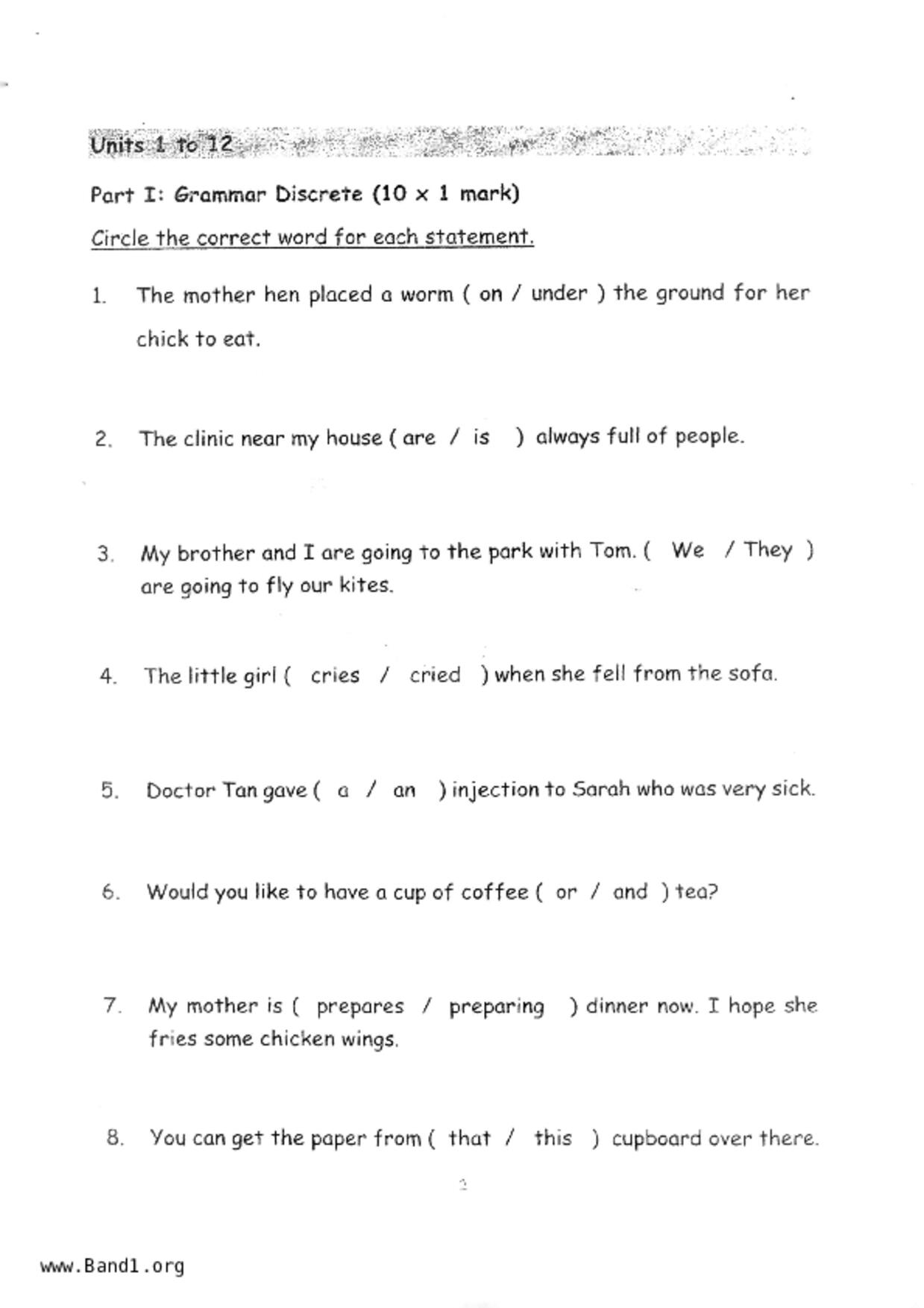 P1English試卷