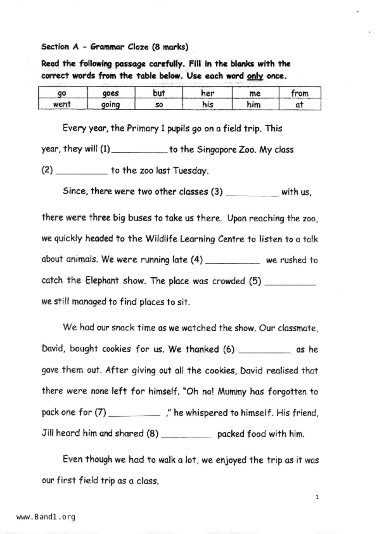P1English試卷