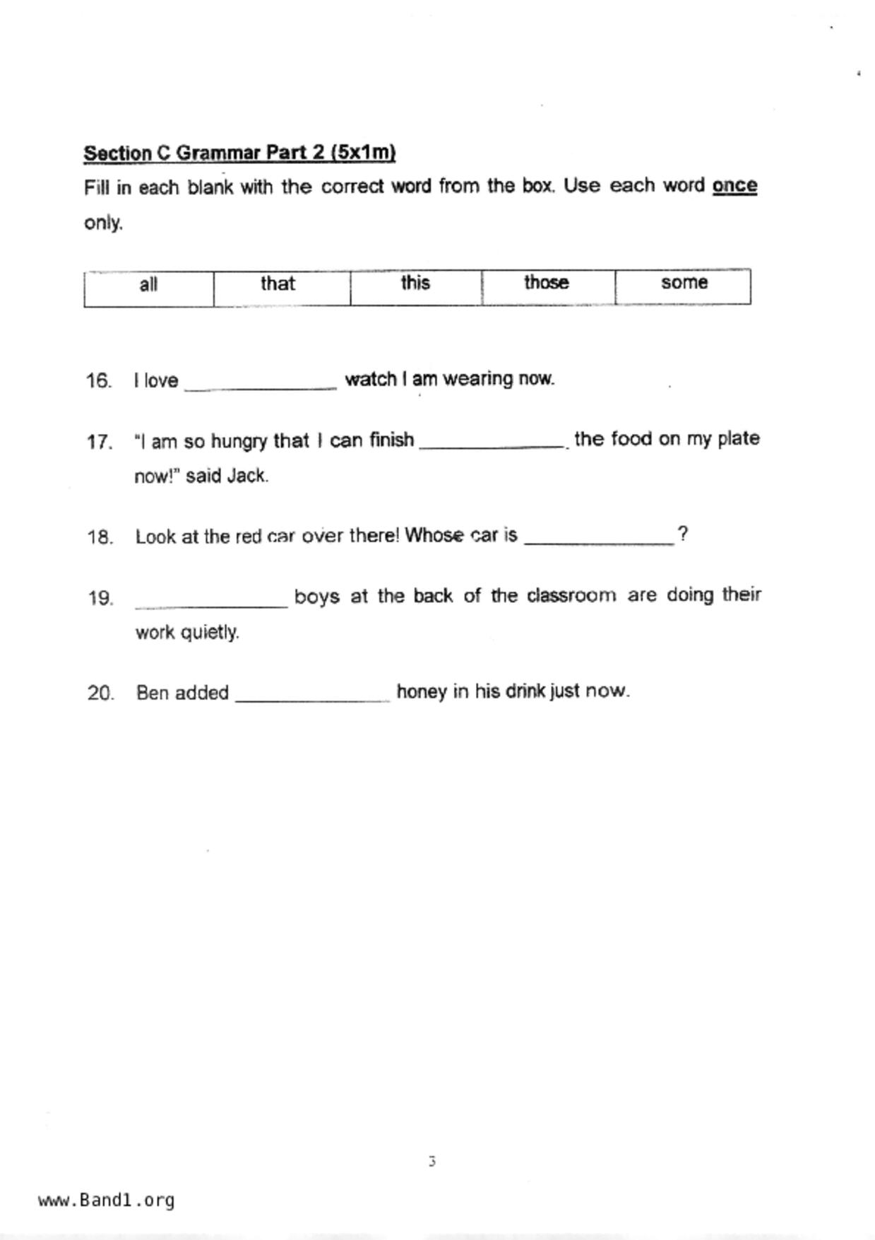 P1English試卷
