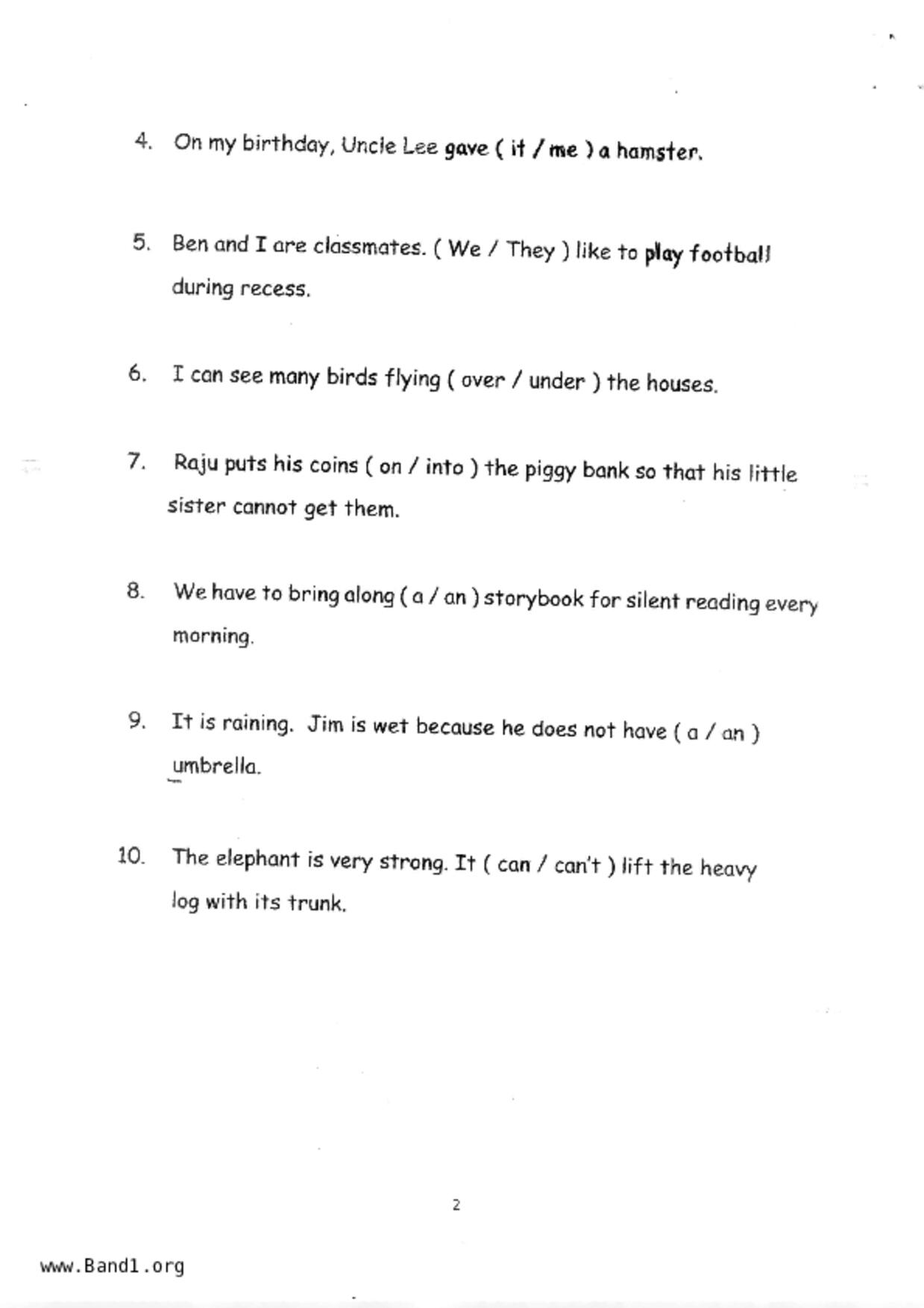P1English試卷
