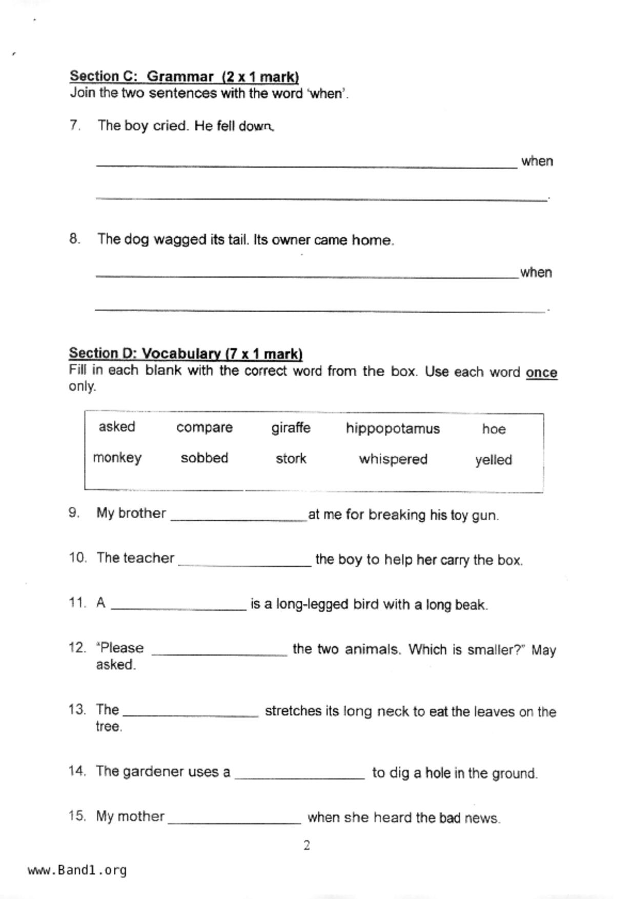 P1English試卷