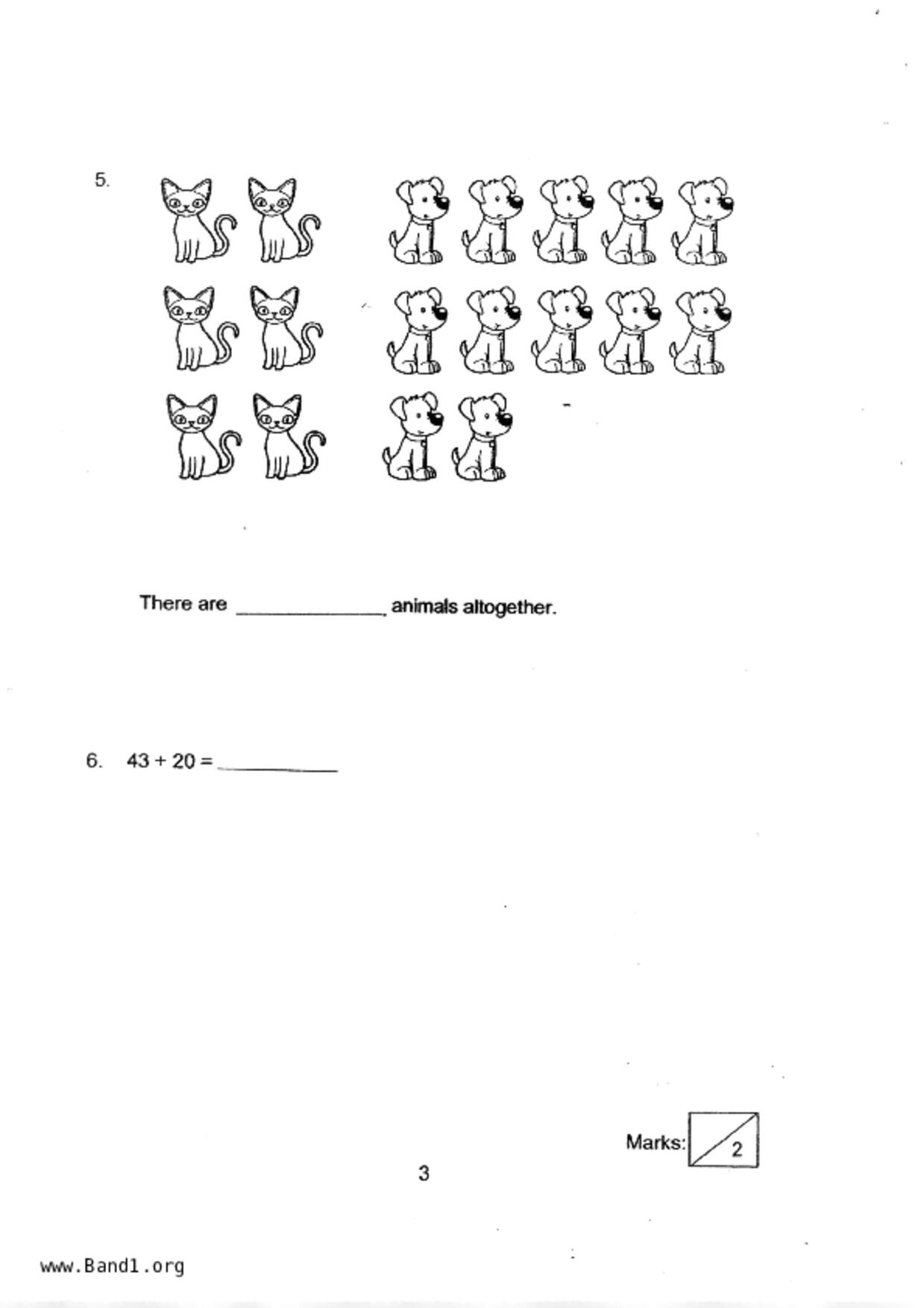 P1Maths試卷