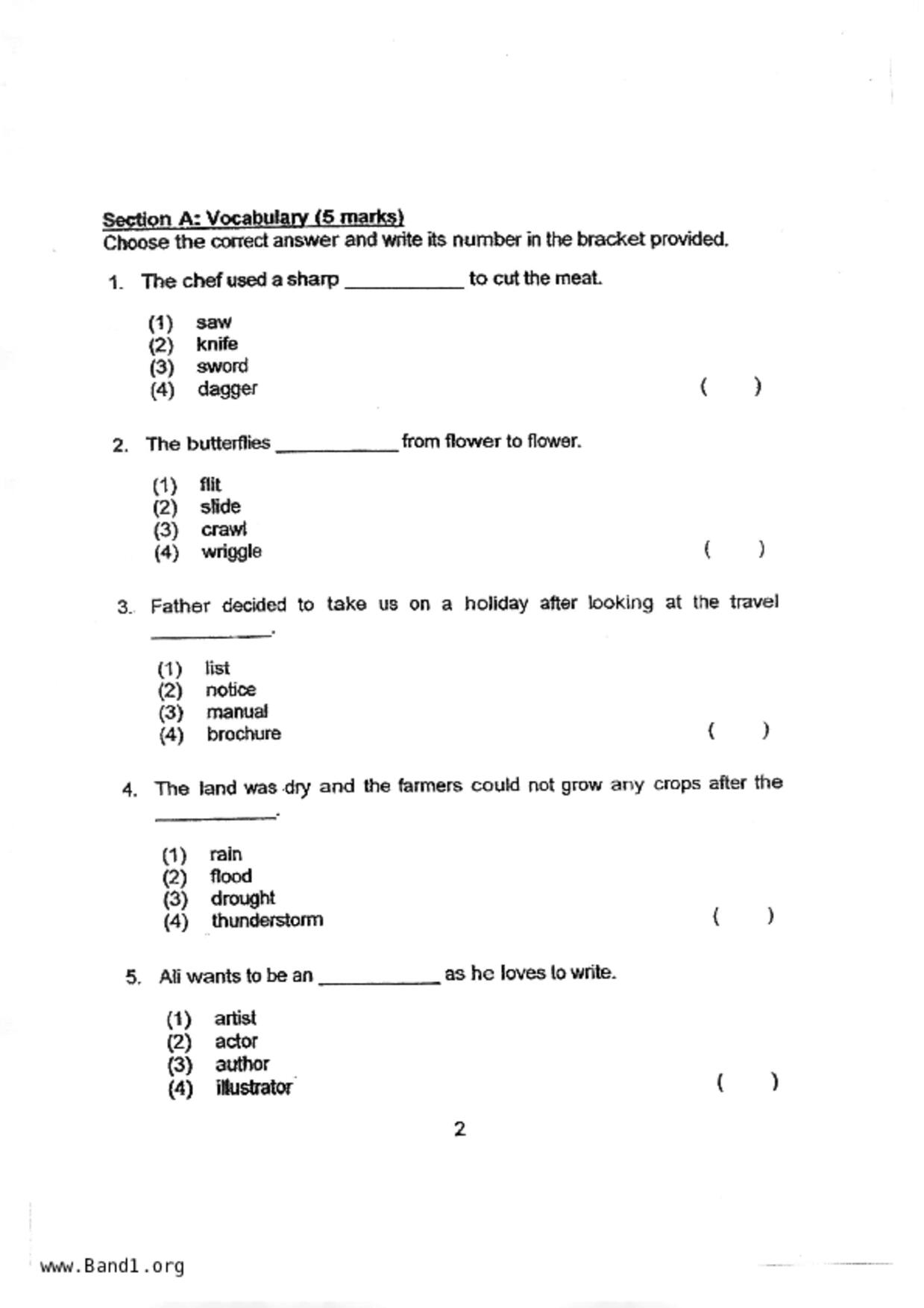 P2English試卷