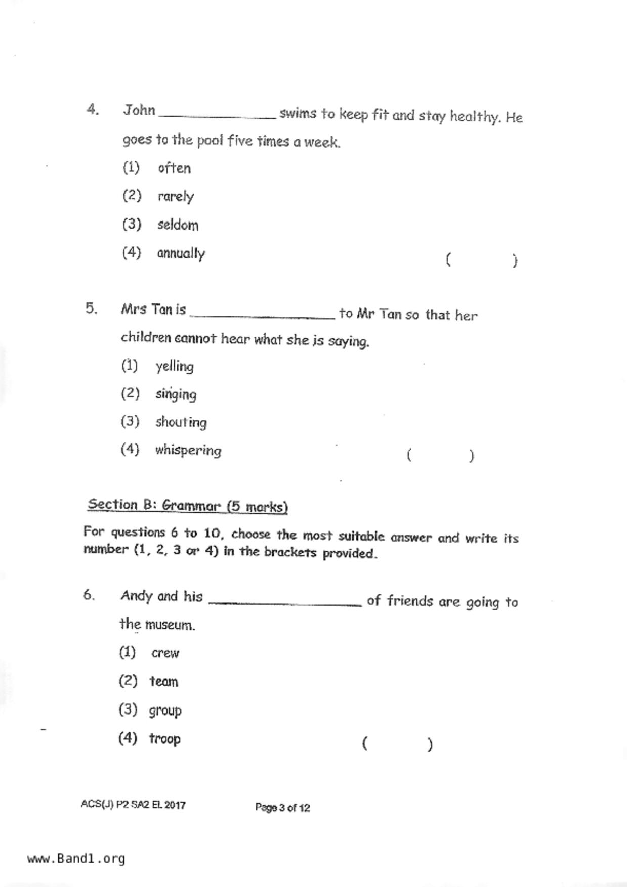 P2English試卷