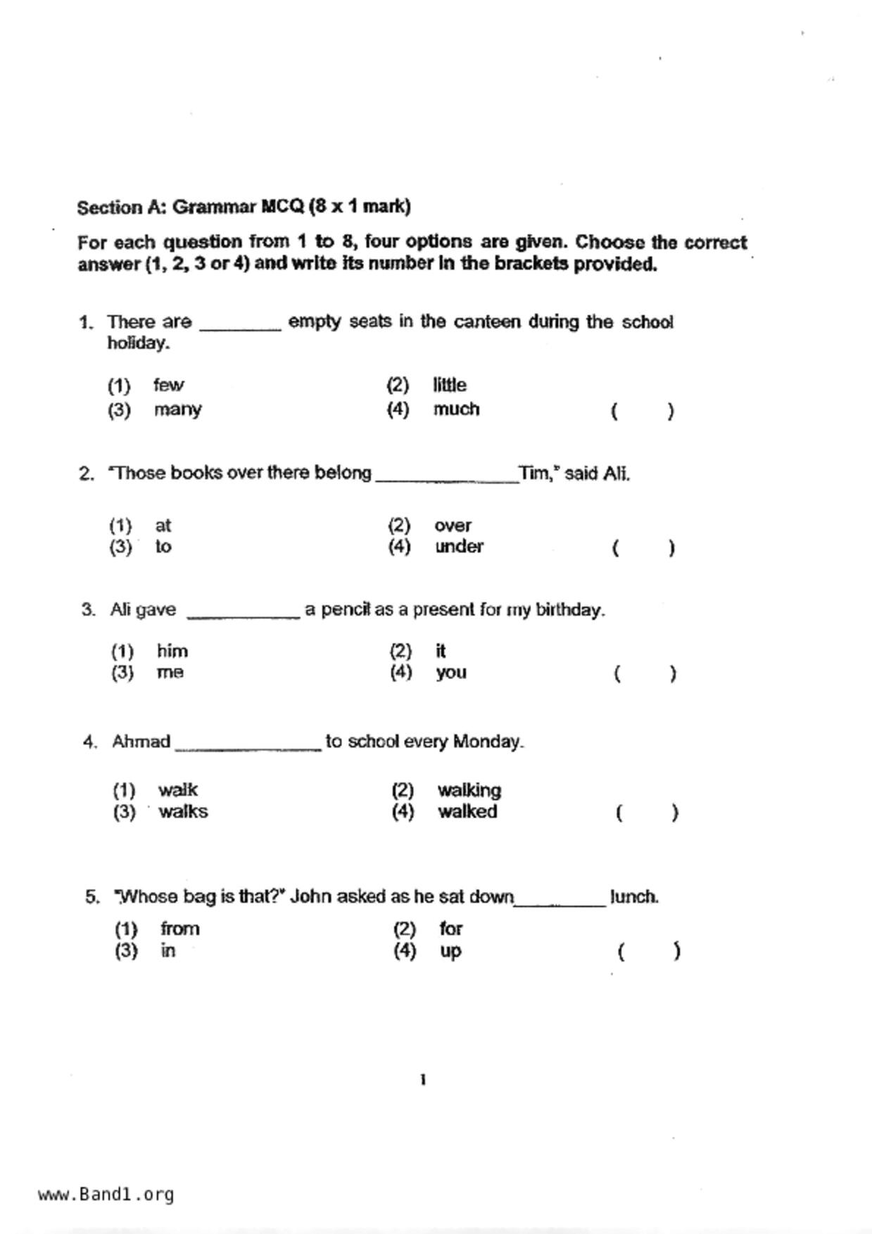 P2English試卷
