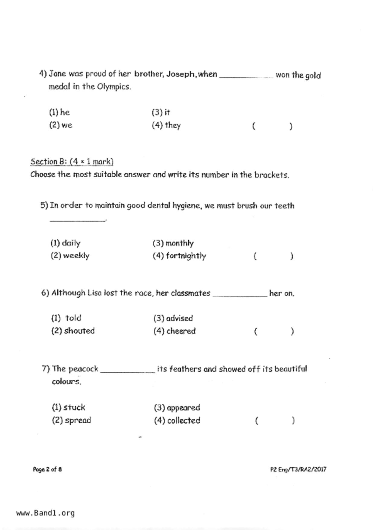 P2English試卷