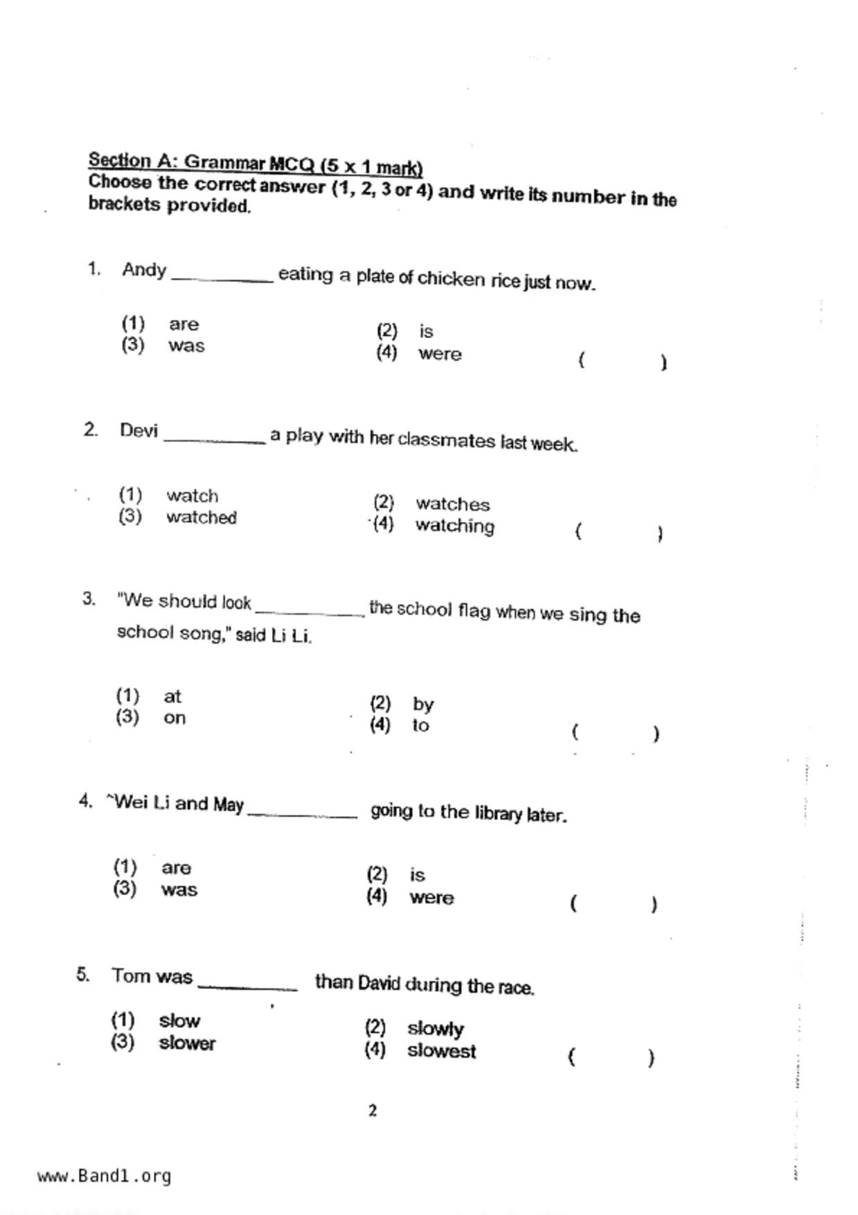 P2English試卷