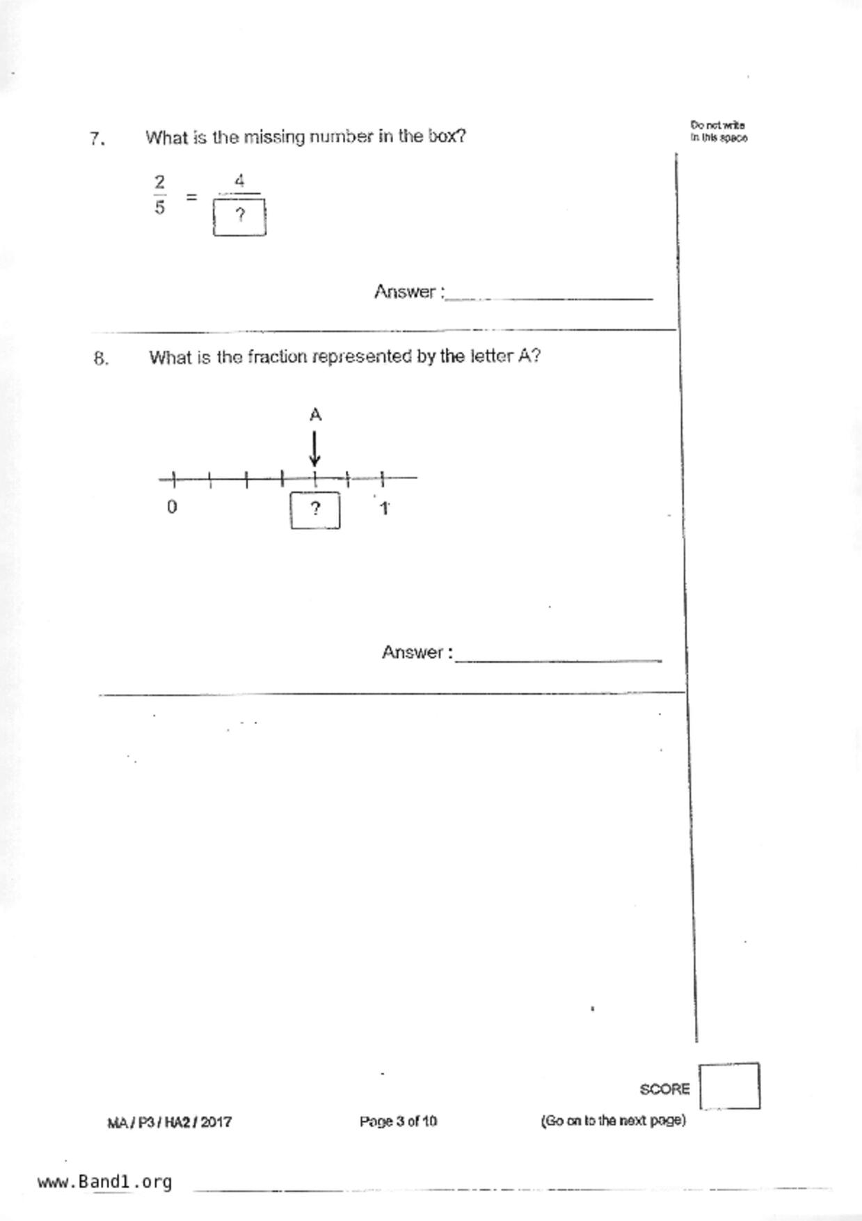 P3Maths試卷