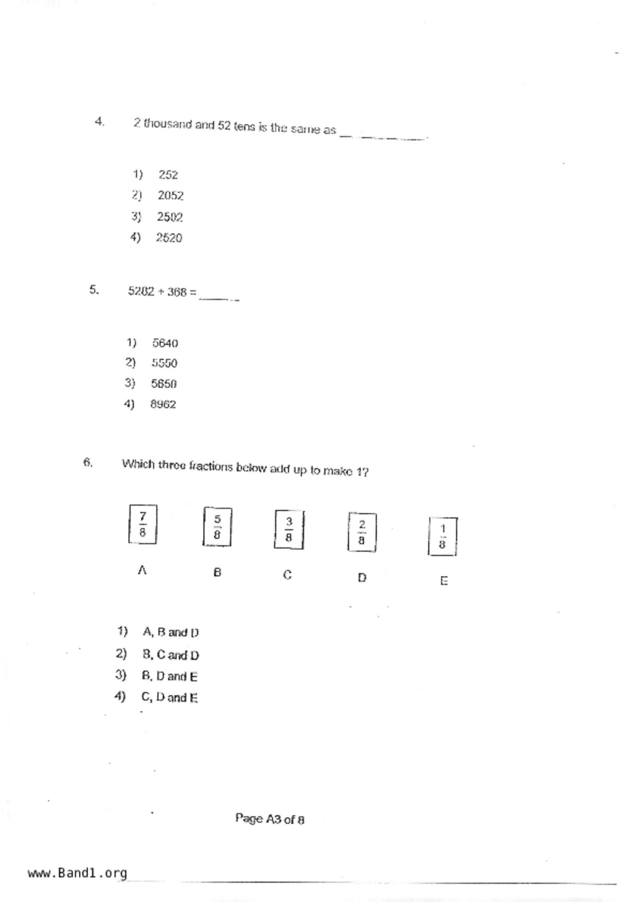 P3Maths試卷