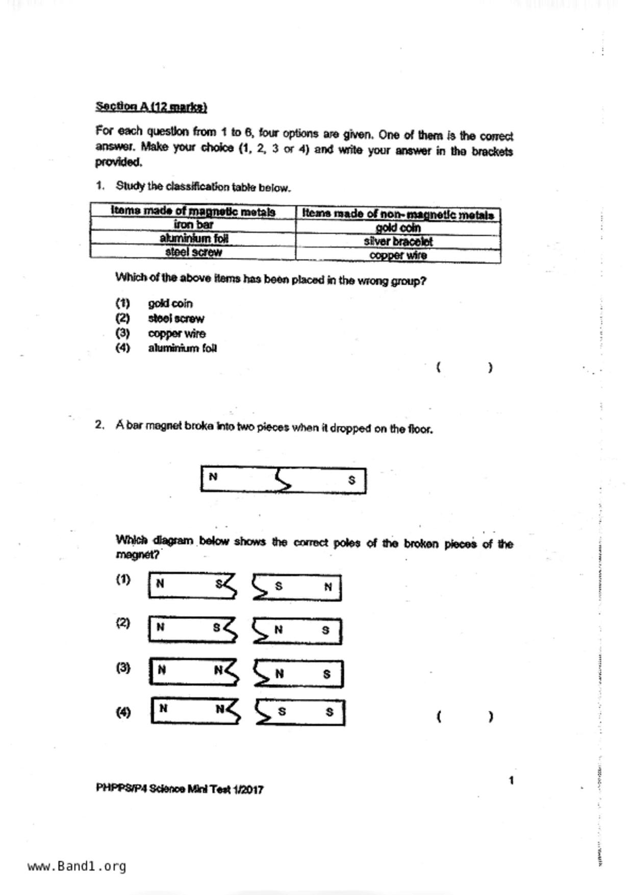 P4Science試卷