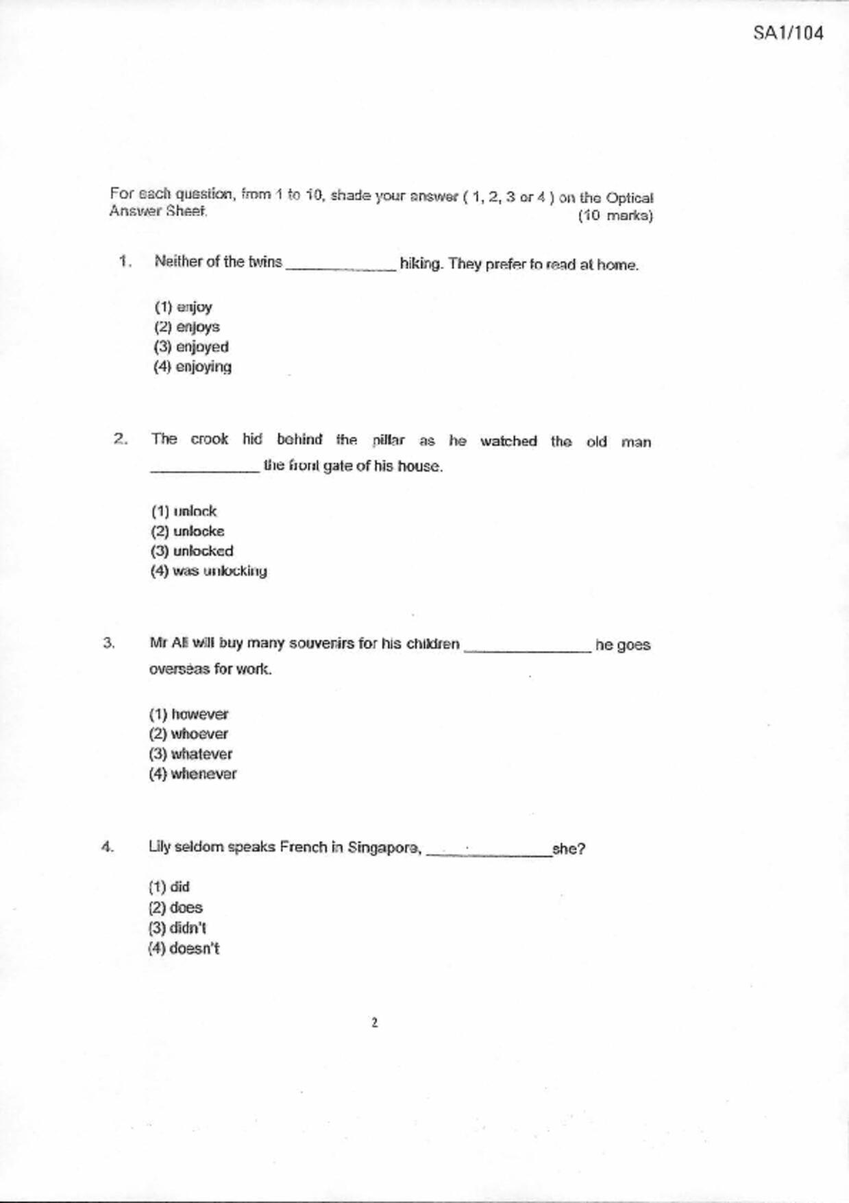 P6English試卷
