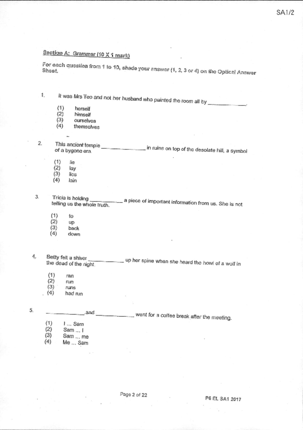 P6English試卷