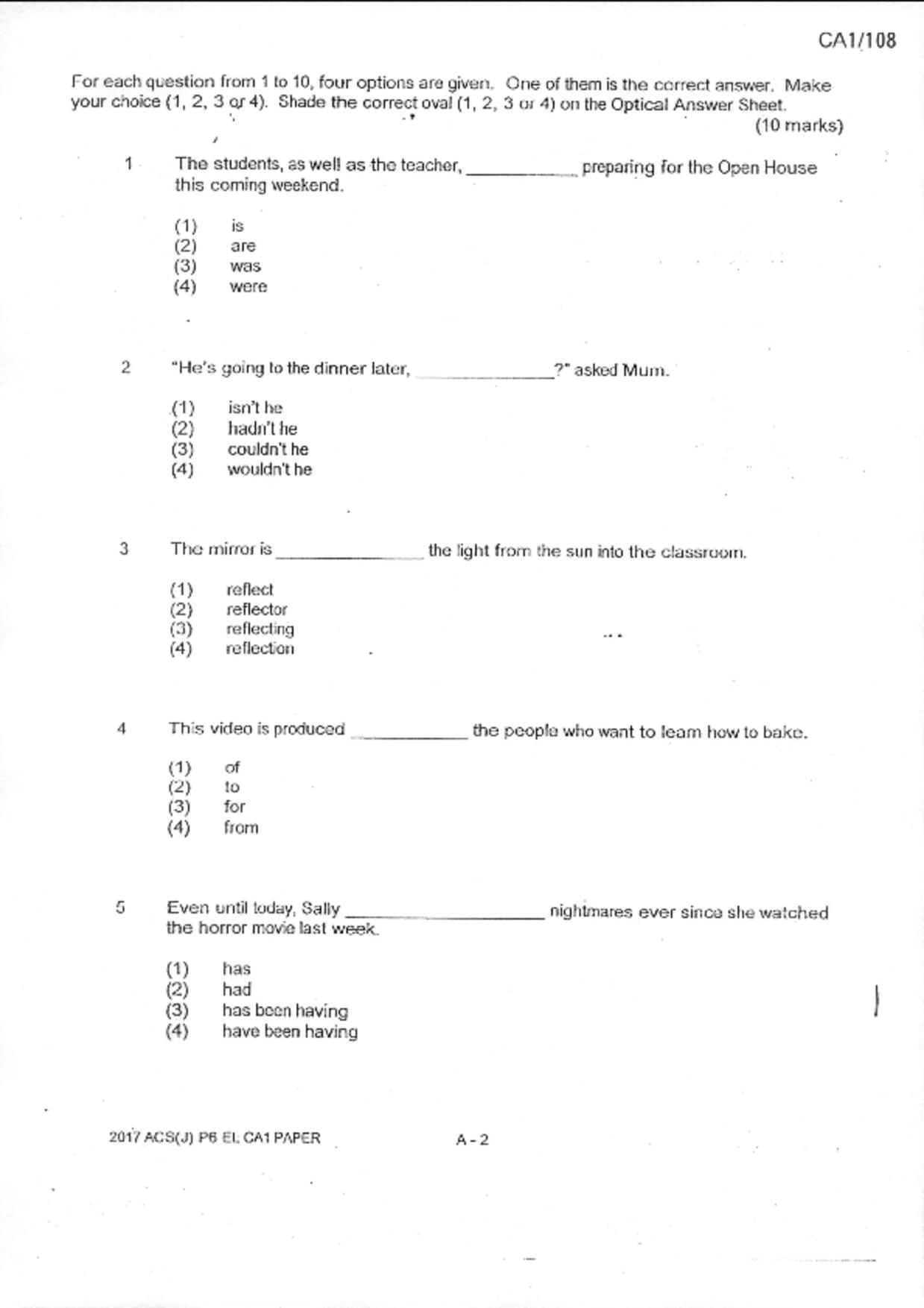 P6English試卷