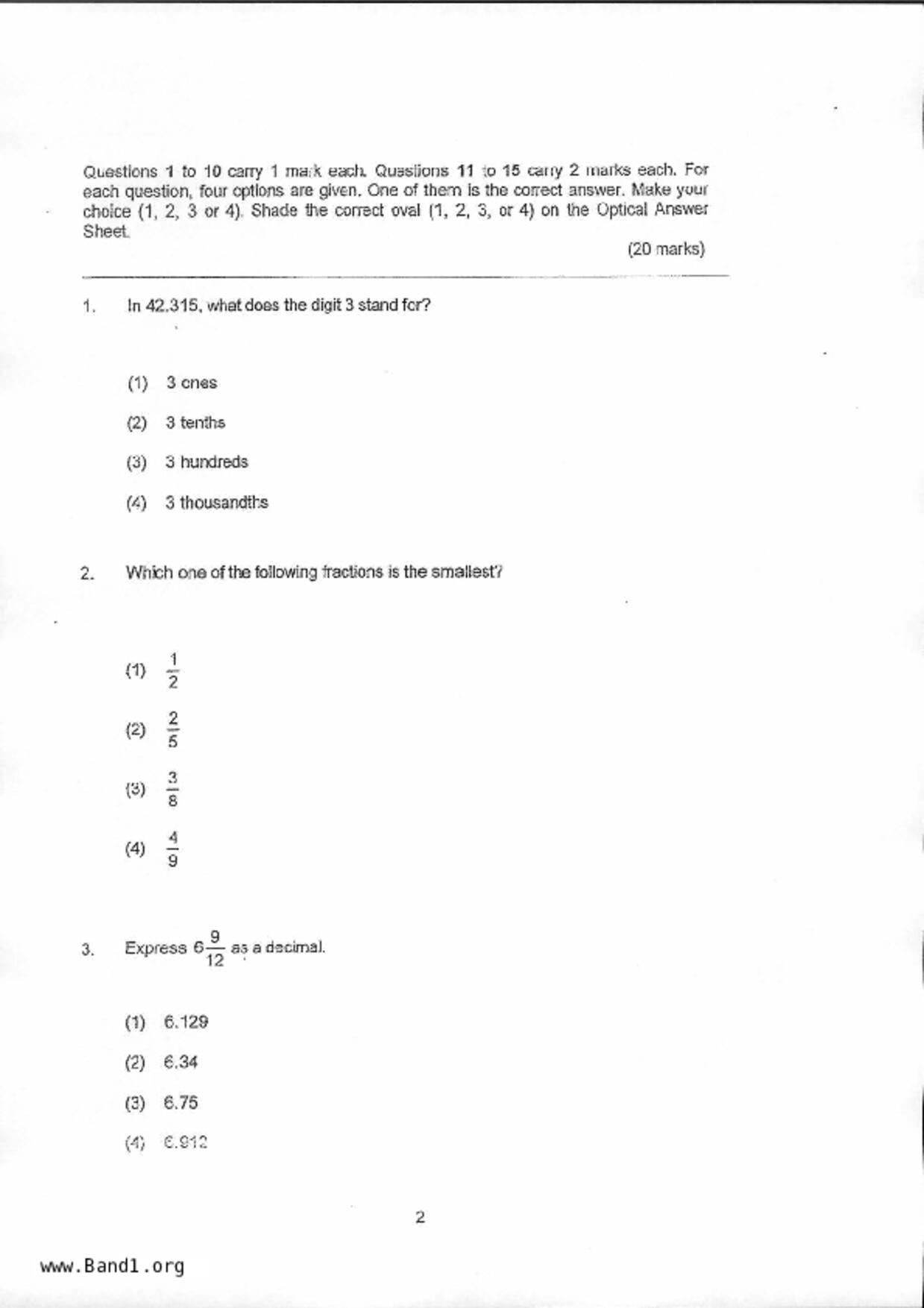 P6Maths試卷