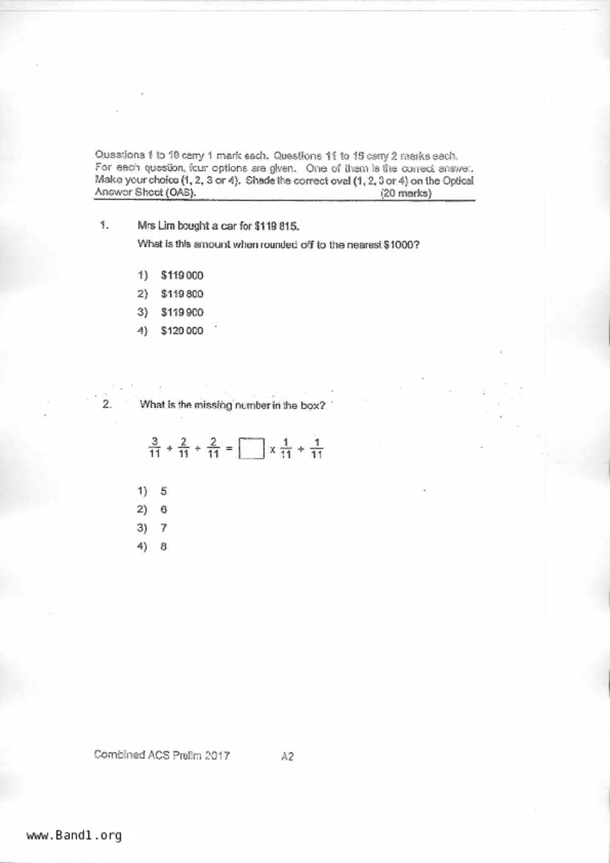 P6Maths試卷