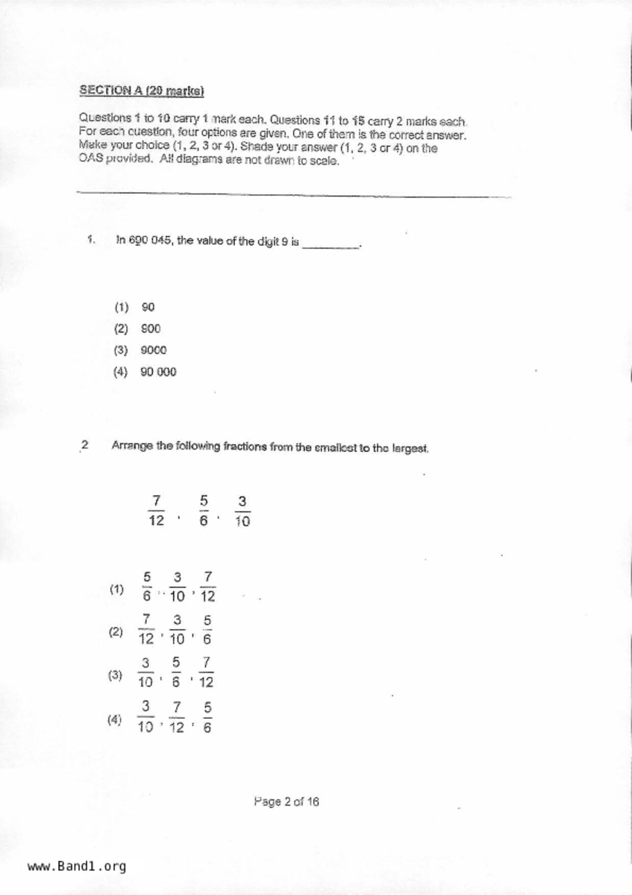 P6Maths試卷