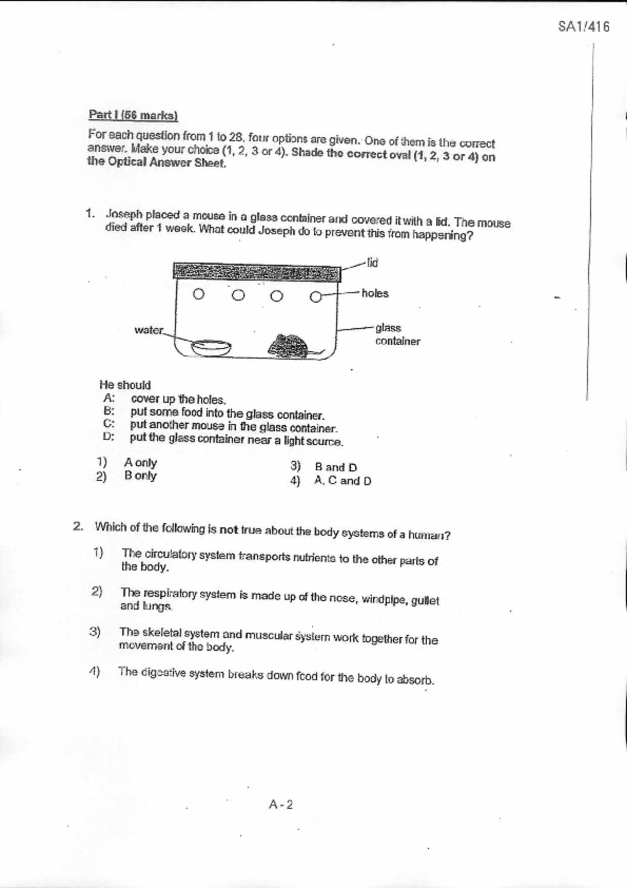 P6Science試卷