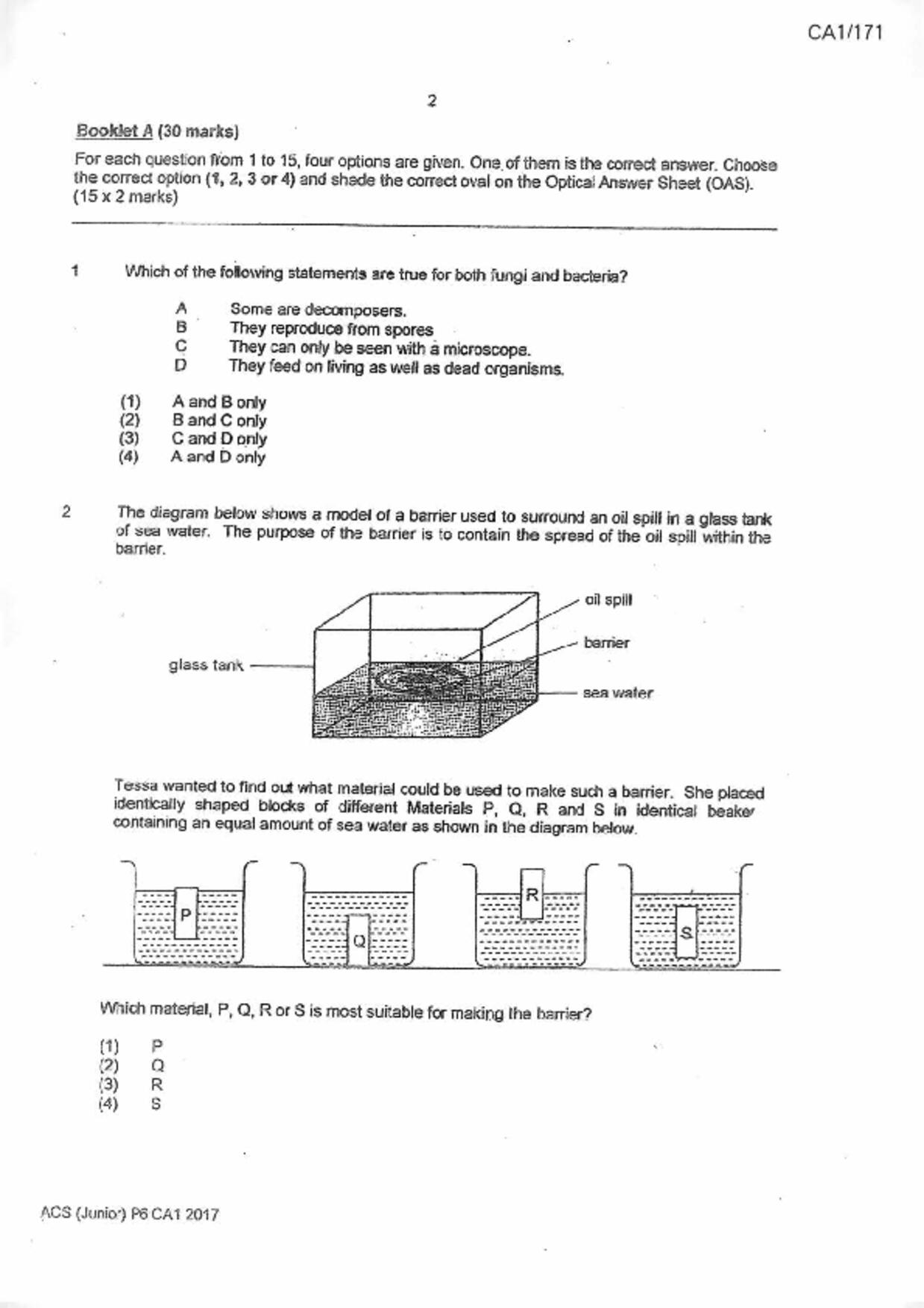 P6Science試卷