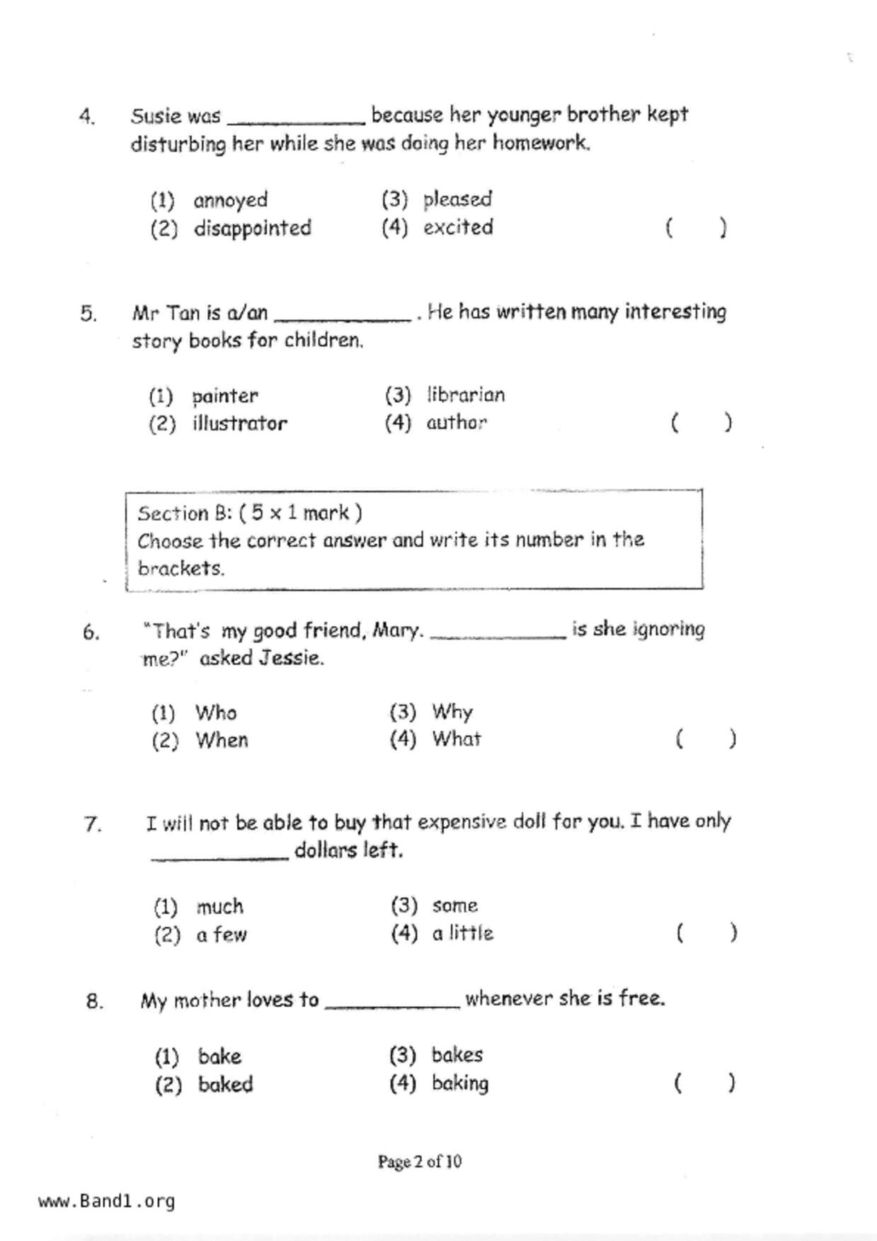 P2English試卷