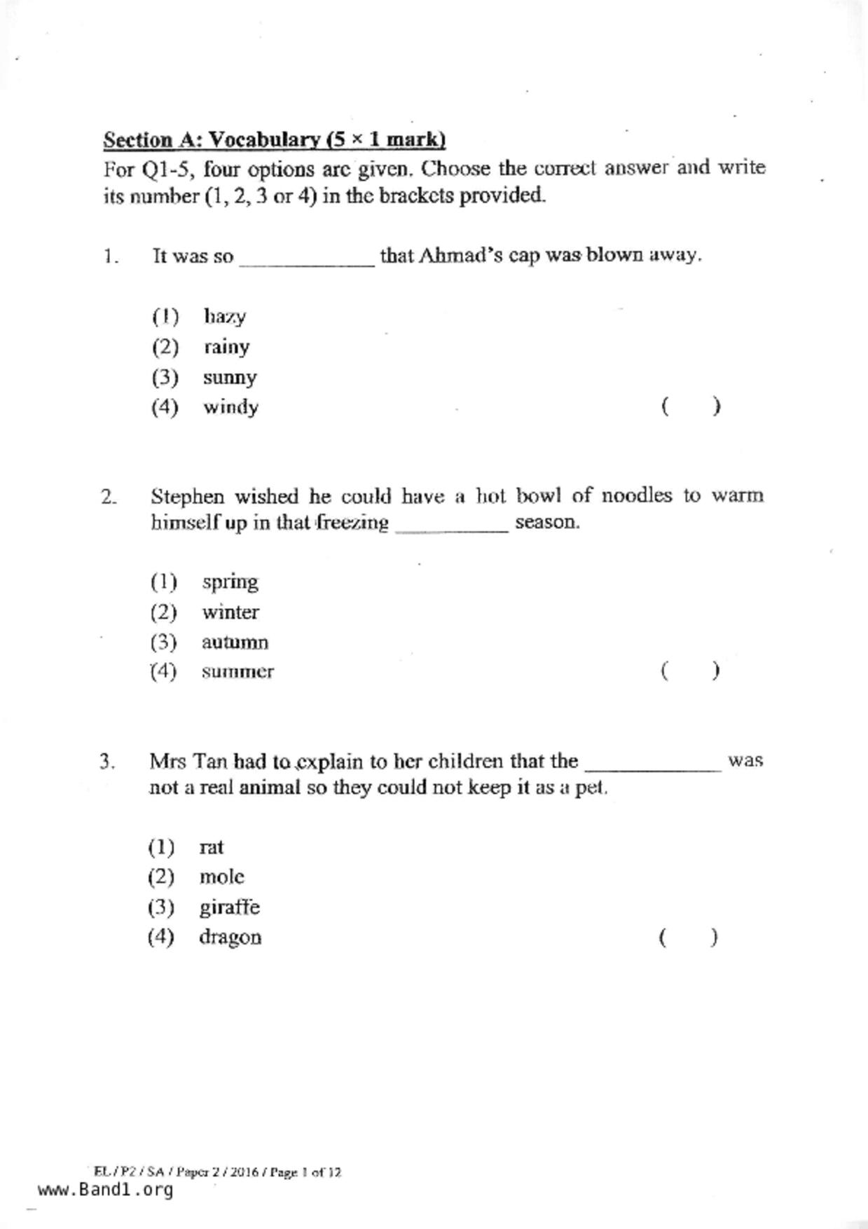 P2English試卷