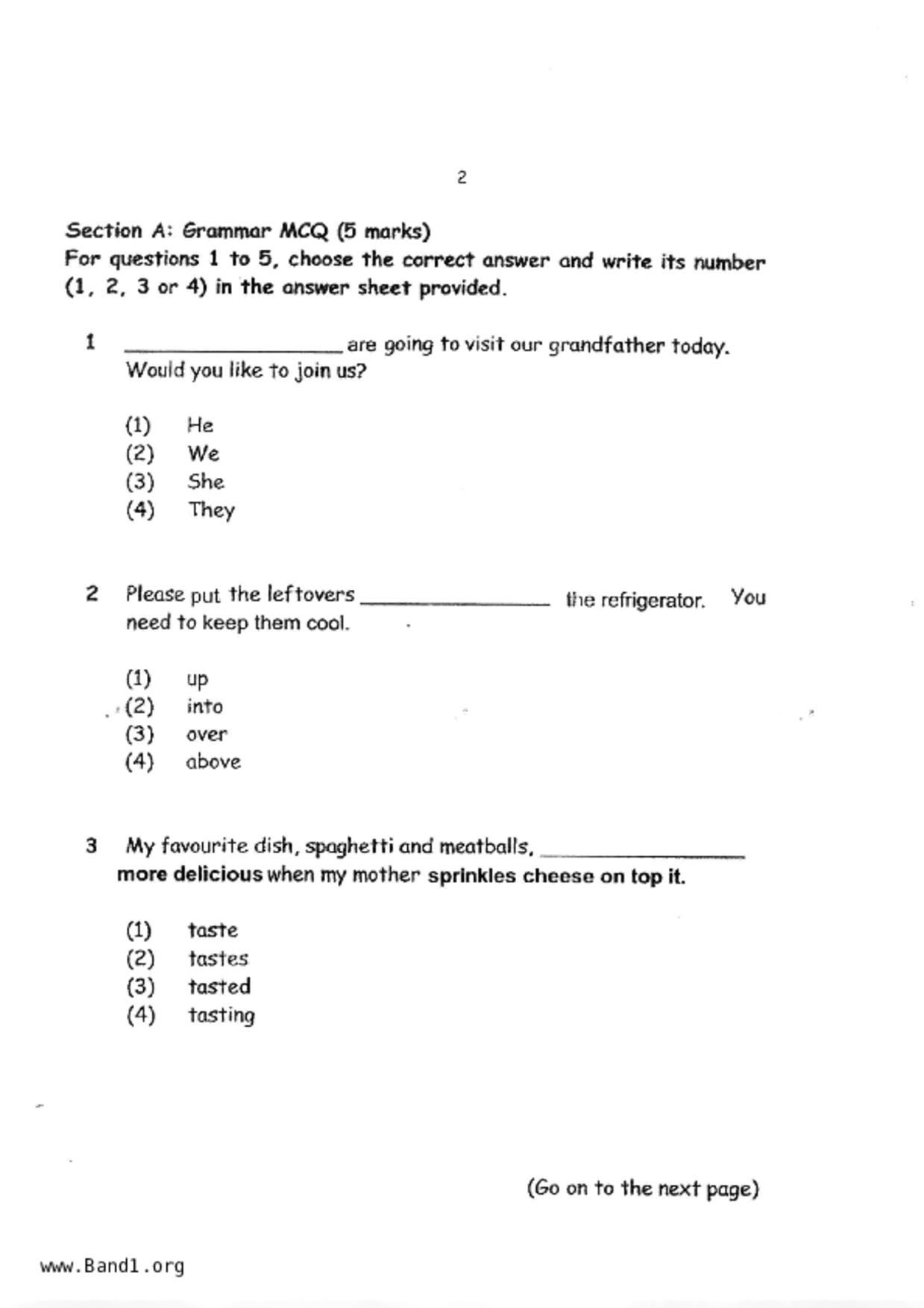 P2English試卷