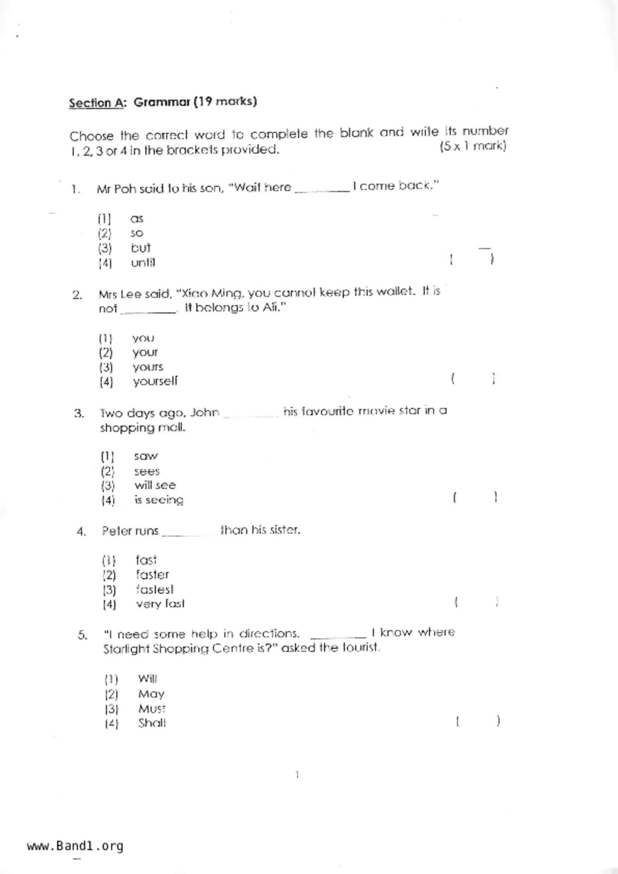 P2English試卷
