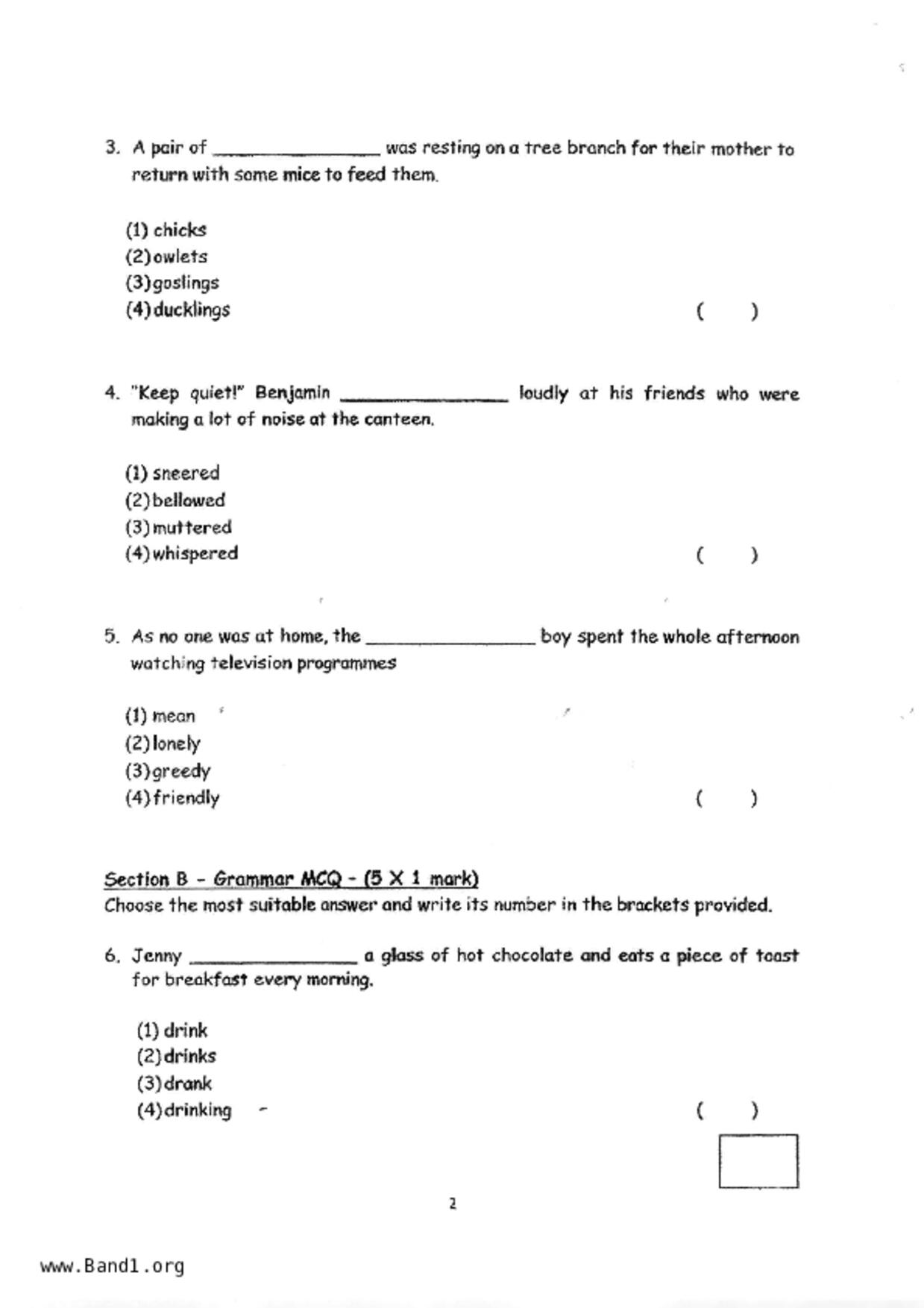 P2English試卷