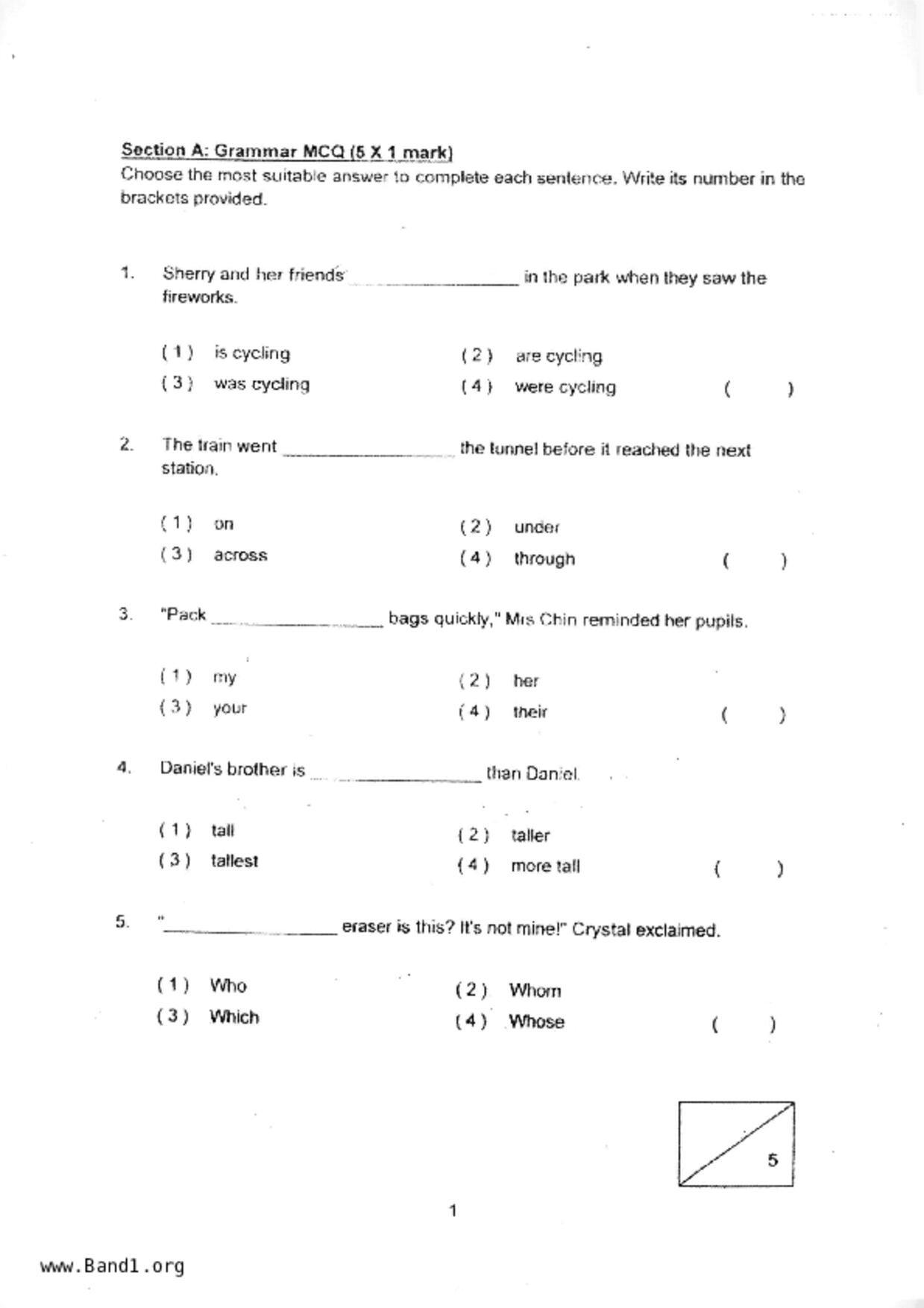P2English試卷