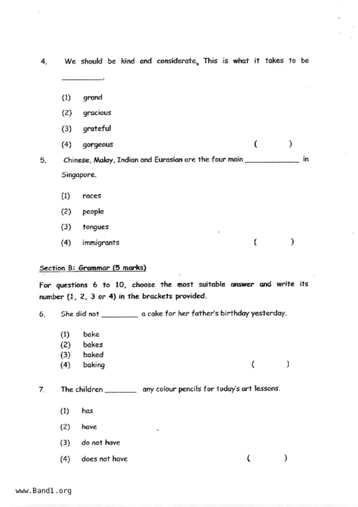 P2English試卷